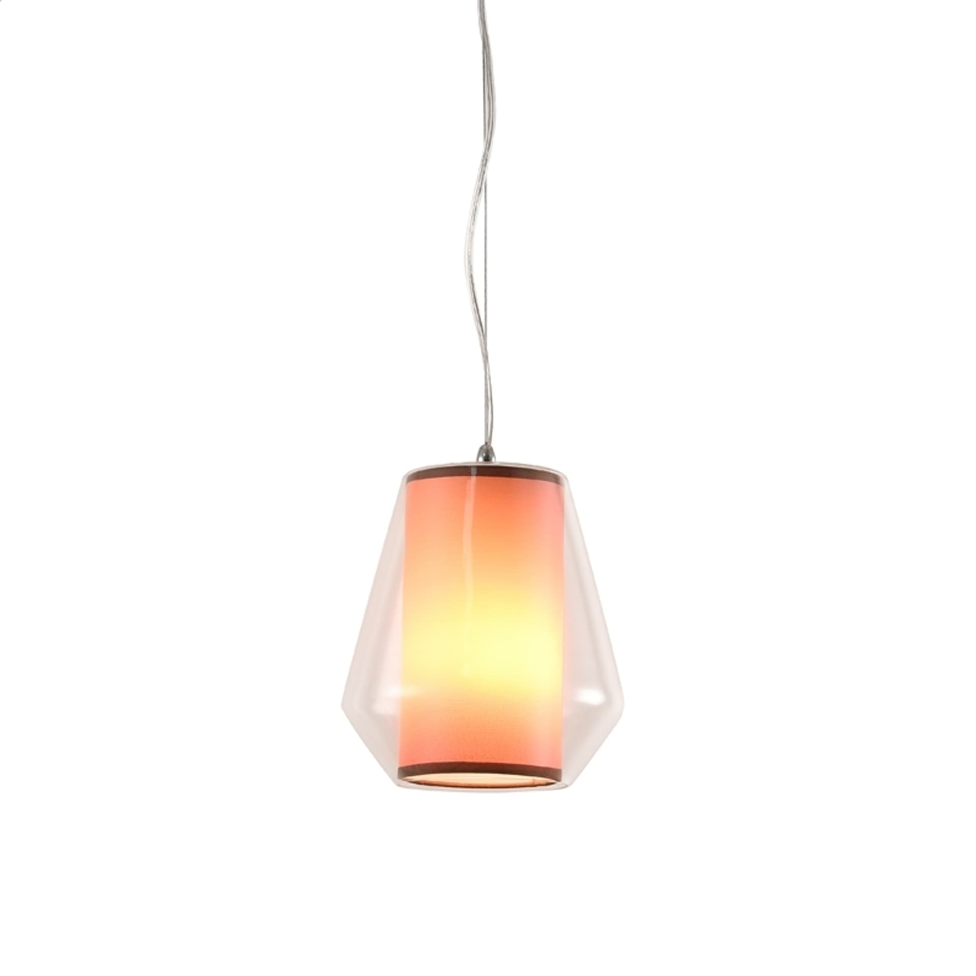 

PLATINET PENDANT LAMP LAMPA SUFITOWA SELENE P161040 E27 GLASS+FABRIC CLEAR 19x21 [44020]