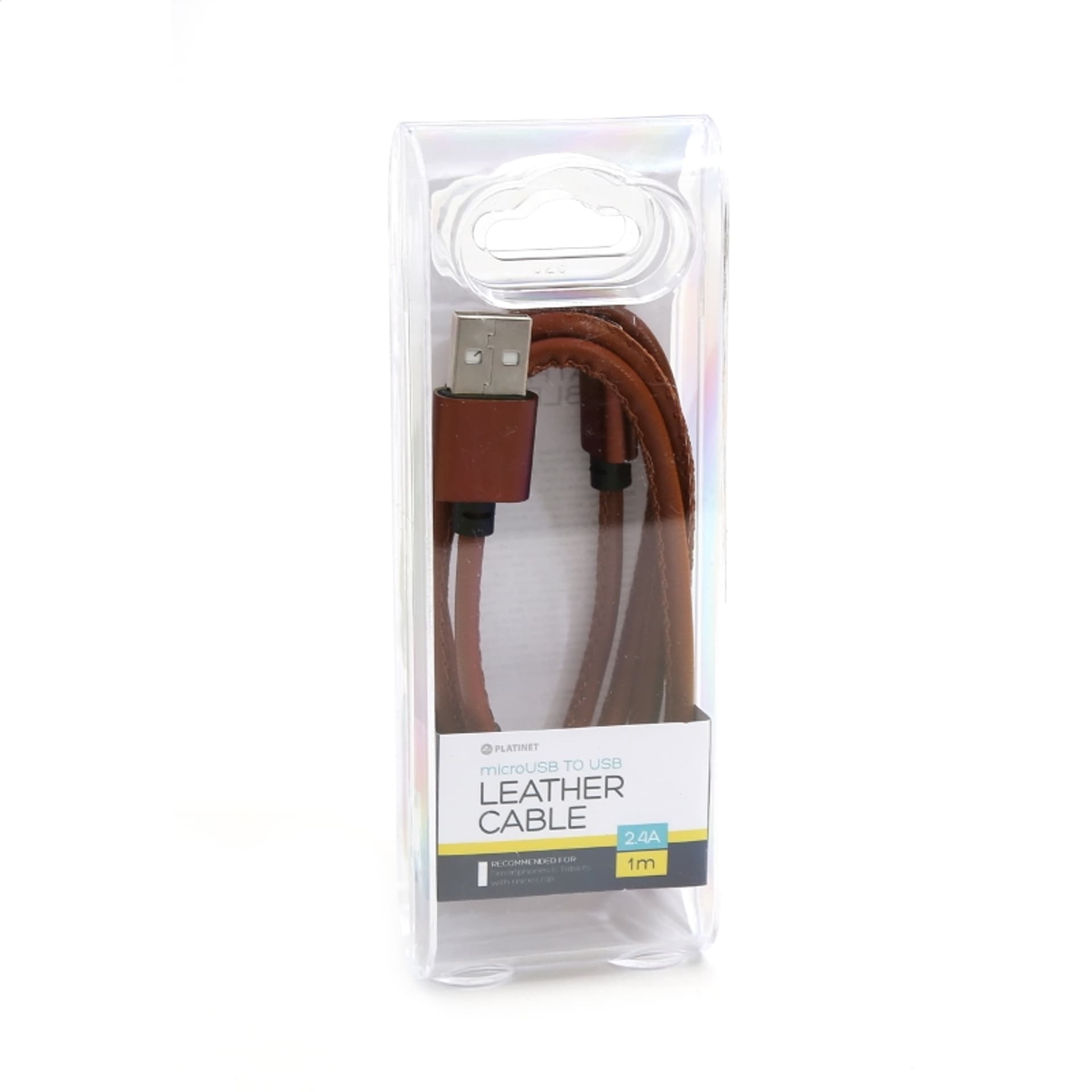 

PLATINET HERA MICRO USB TO USB LEATHER CABLE KABEL 1M 2,4A BROWN TE [43293]