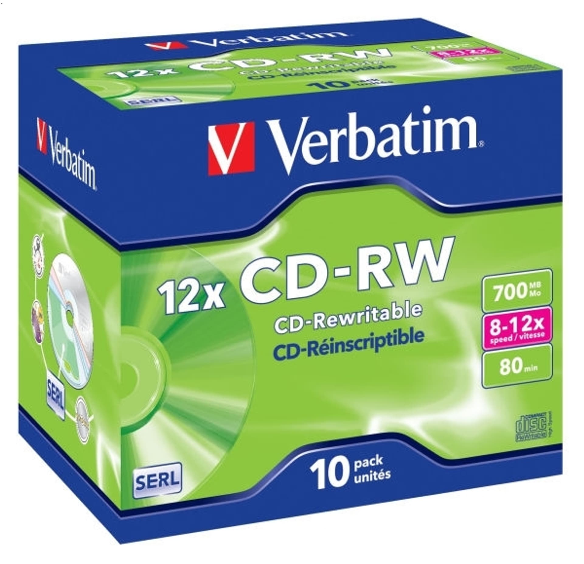 

CD-RW VERBATIM 700 MB 4x Jewel Case 10 szt.