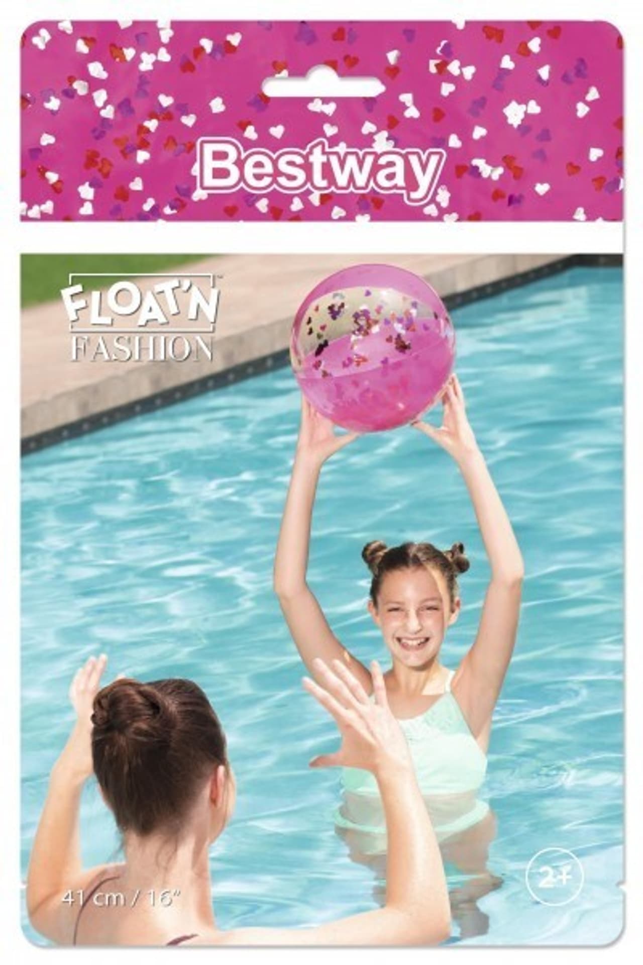 

Piłka plażowa z brokatem 41 cm różowa