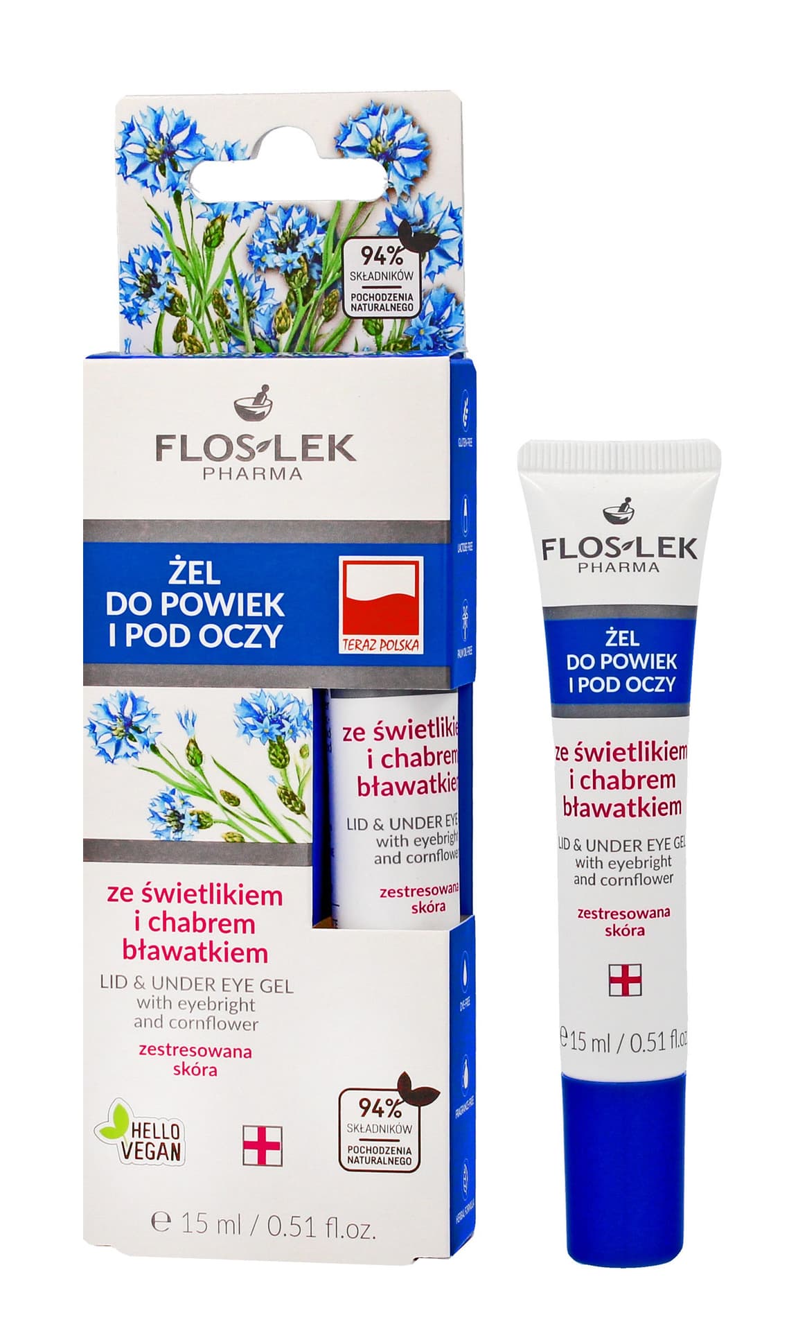 

Floslek Pharma Żel ze świetlikiem i chabrem bławatkiem do powiek i pod oczy w tubce 15ml