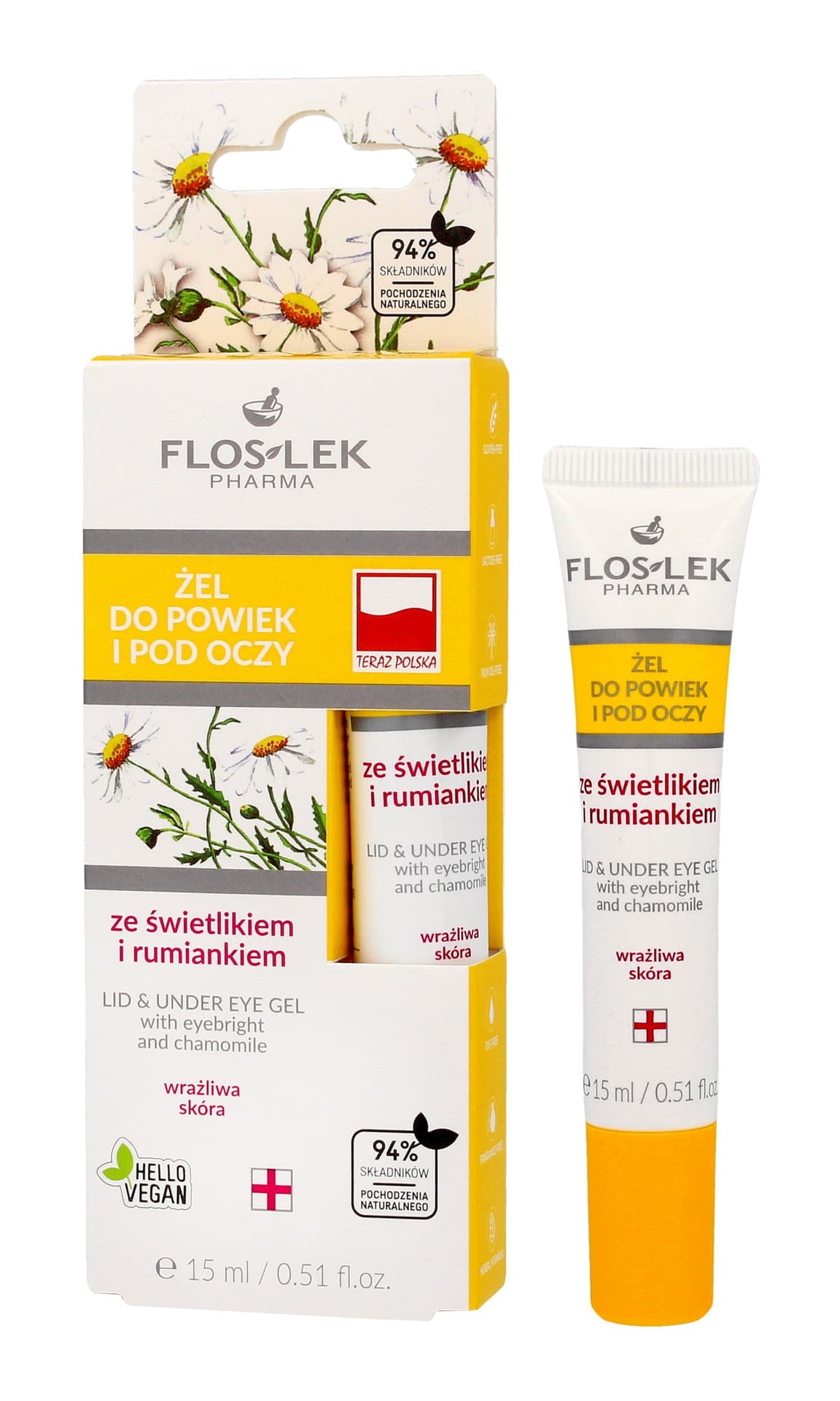 

Floslek Pharma Żel ze świetlikiem i rumiankiem do powiek i pod oczy w tubce 15ml