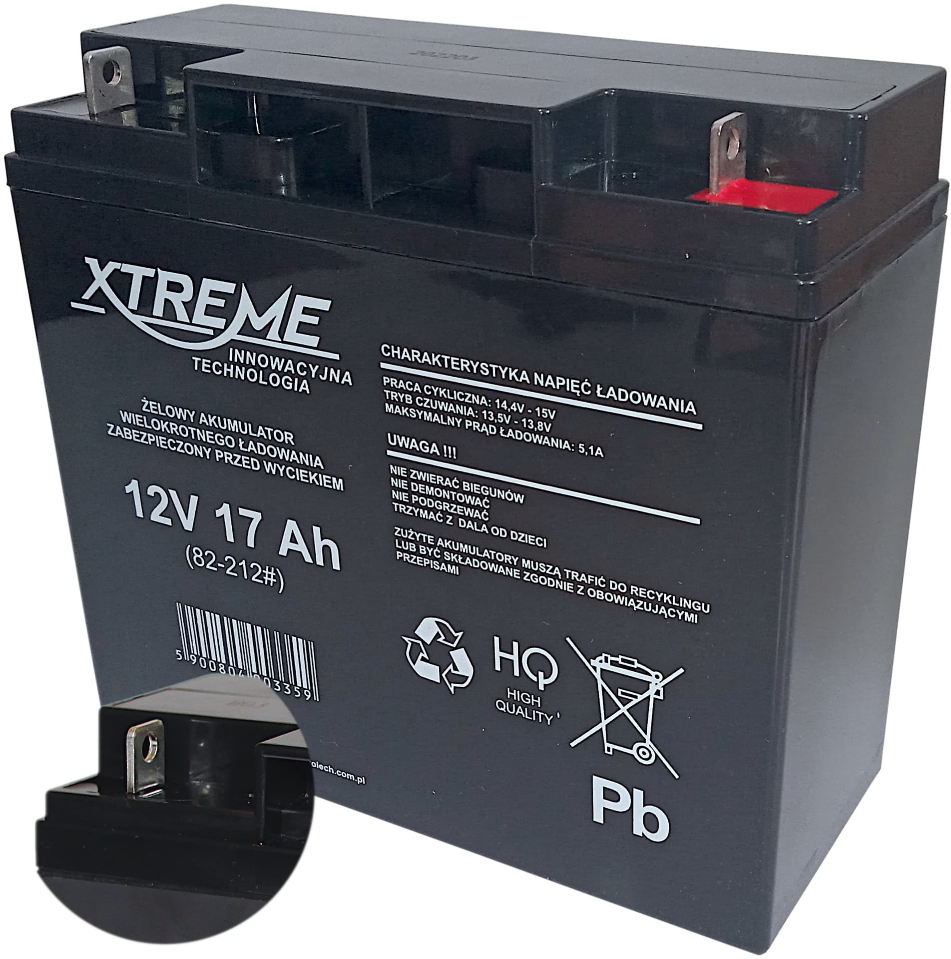 

Akumulator żelowy AGM 12V 17Ah UPS ROWER KOSIARKA