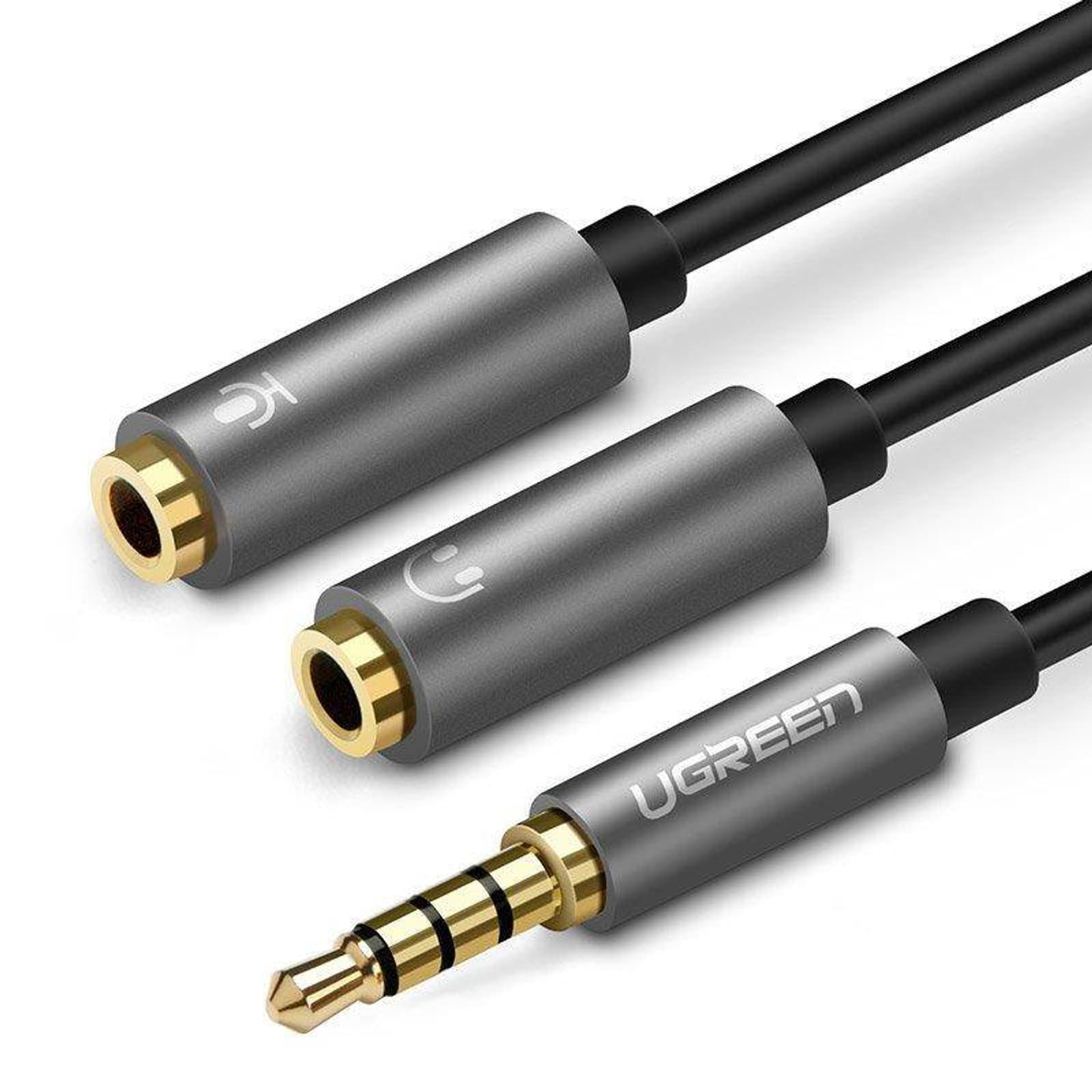 

Rozdzielacz audio AUX UGREEN kabel mini jack 3,5 mm (męski) do słuchawki + mikrofon (żeńskie), 20cm, Żeńskie)/20c