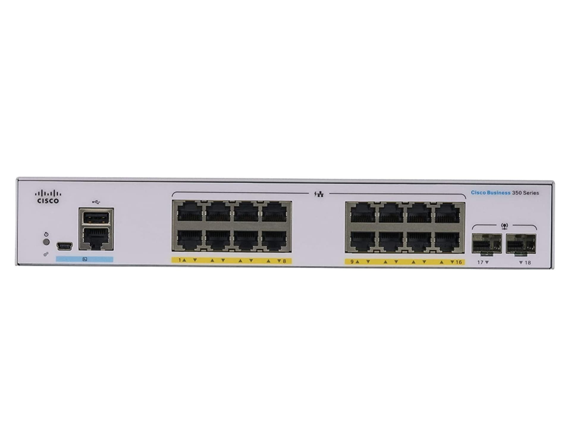 

CISCO CBS350-16FP-2G 16-PORTS 10/100/1000 POE SWITCH, 2X SFP, 240W