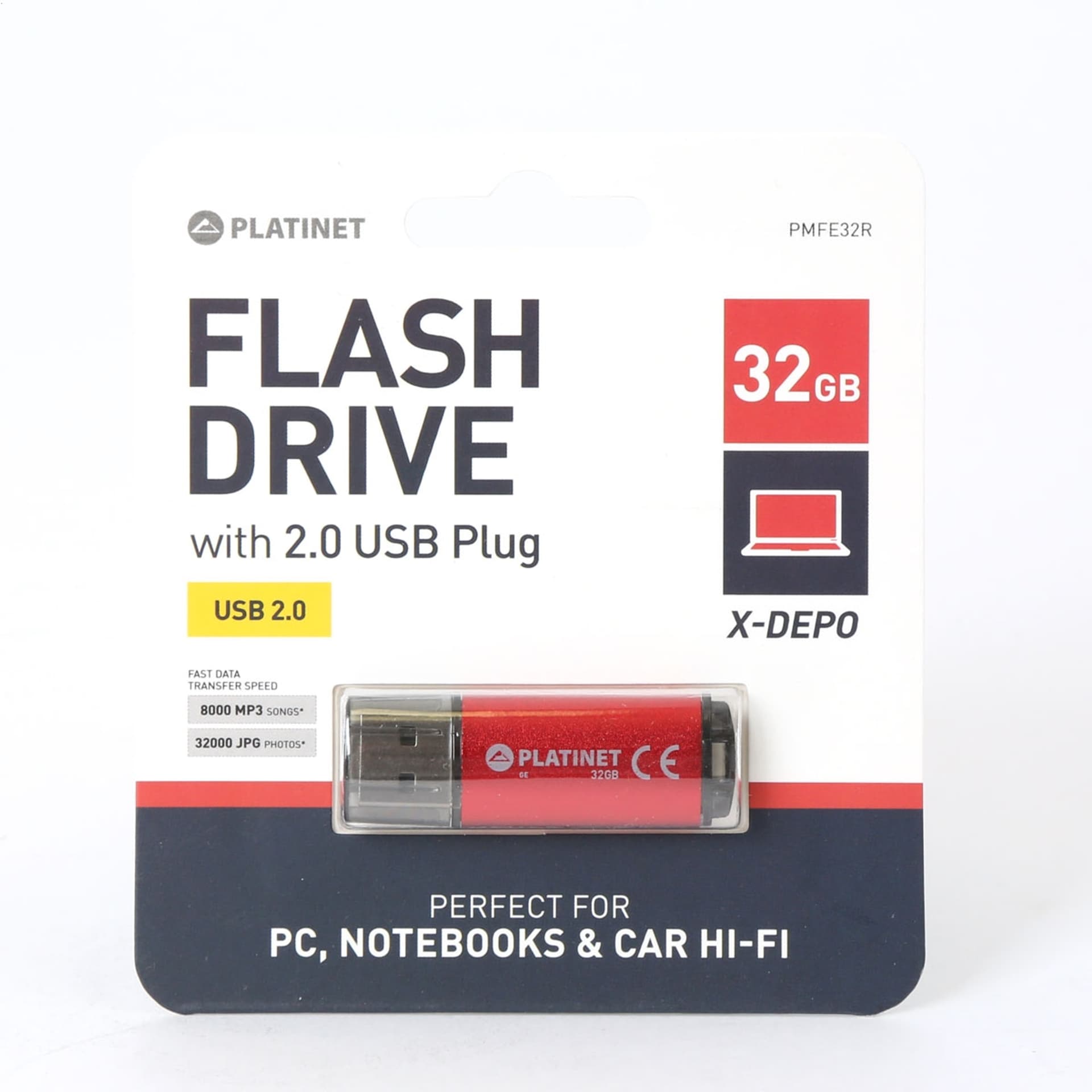 

PLATINET PENDRIVE USB 2.0 X-Depo 32GB RED [42969]