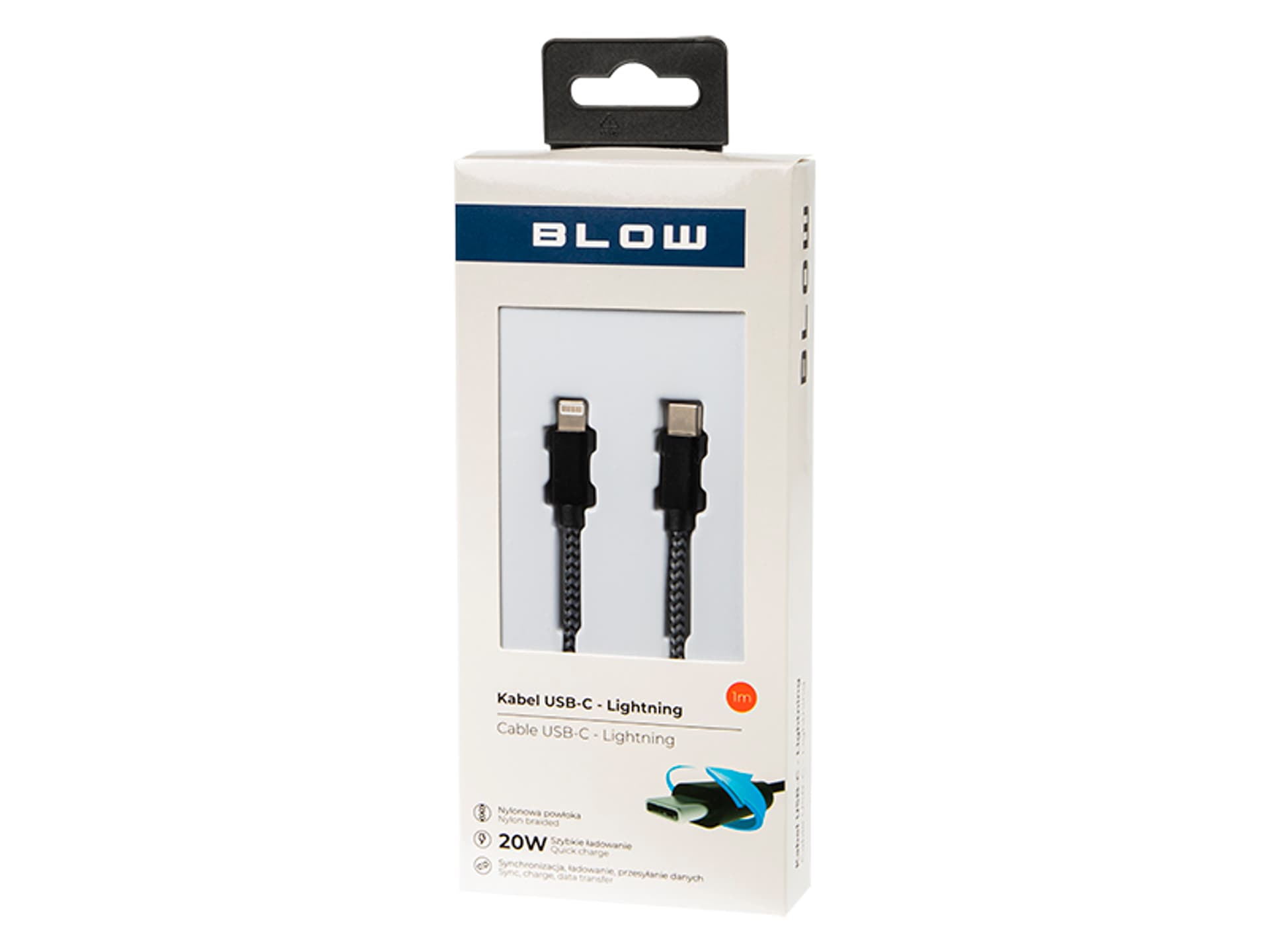 

66-143# Przył.usb-c -iphone 1m plecionka