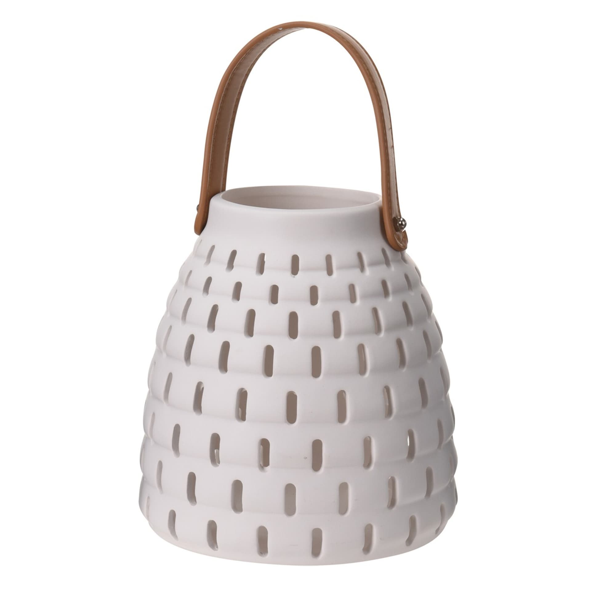 

Lampion ceramiczny ażurowy biały 15 cm
