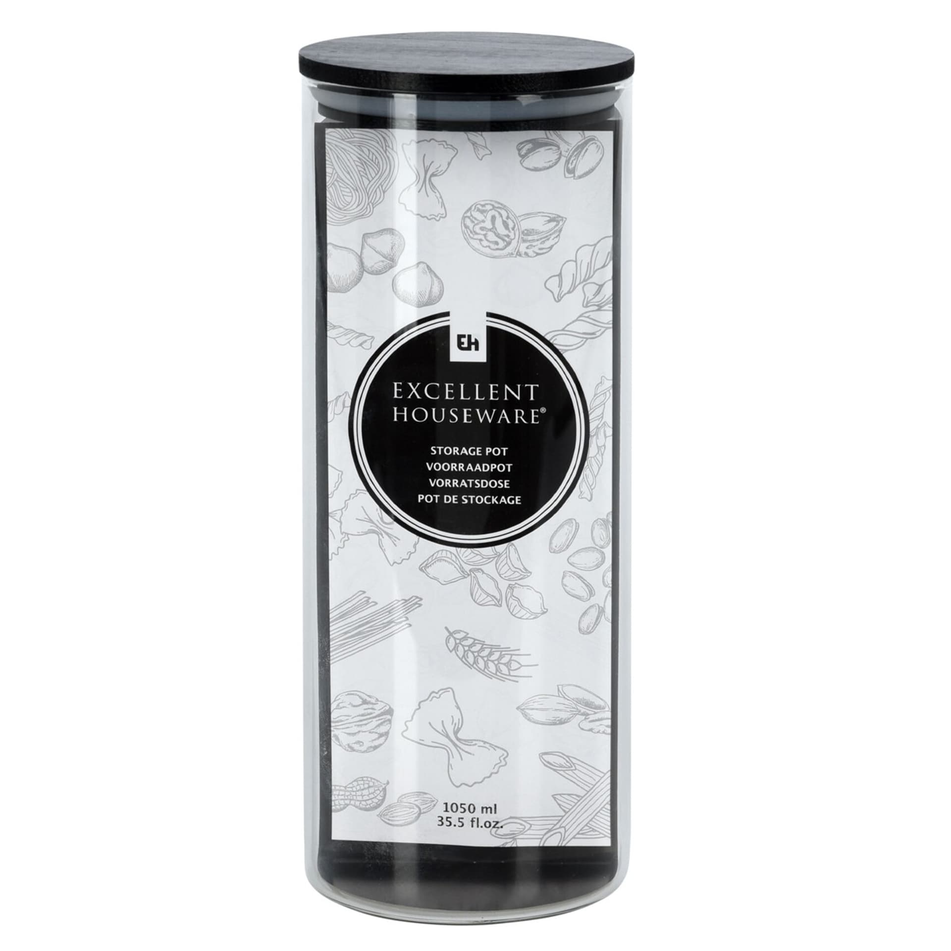 

Słój szklany z czarną pokrywą 1050ml