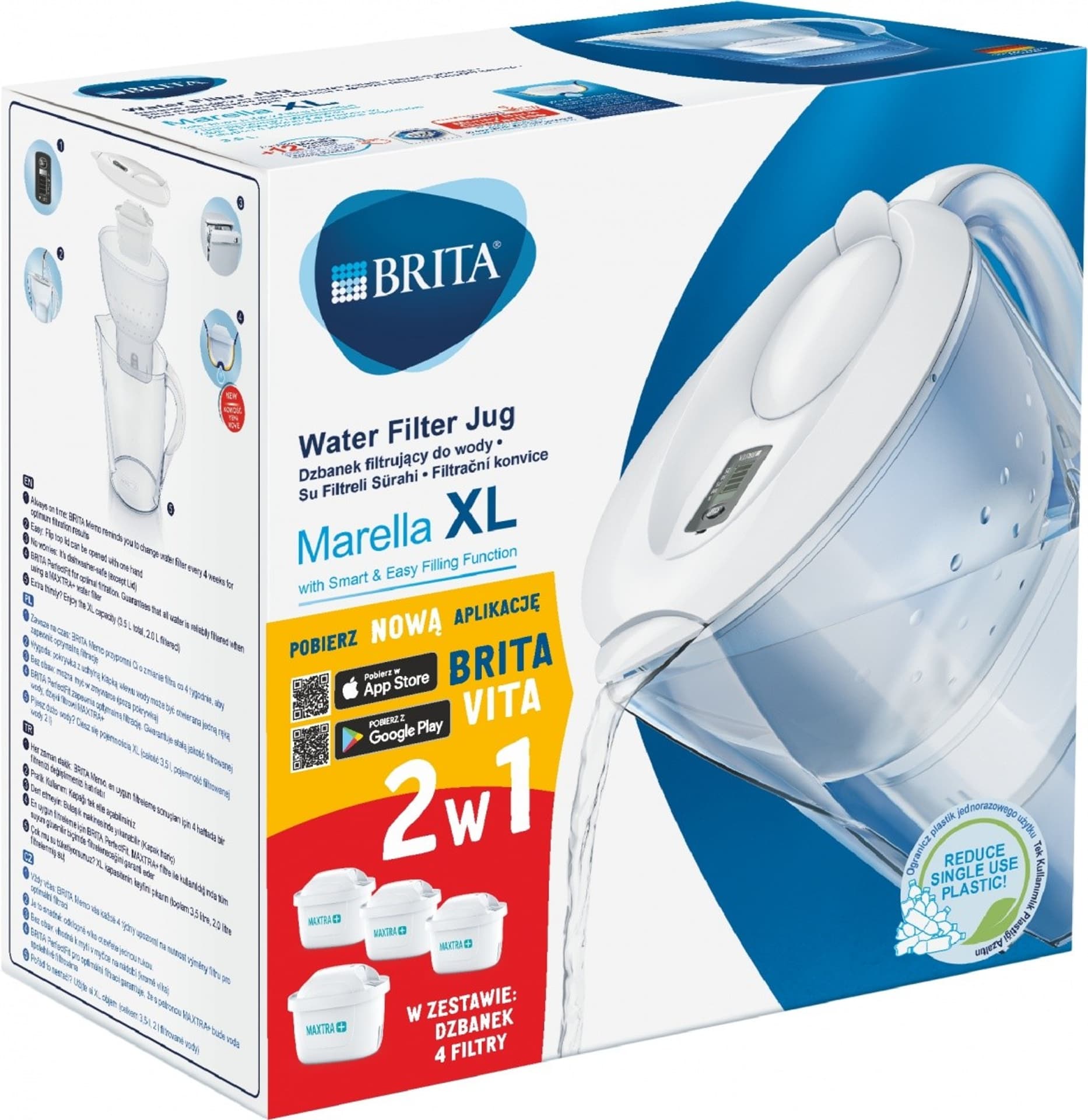 

Dzbanek Brita Marella XL biały + 4 wkł PP