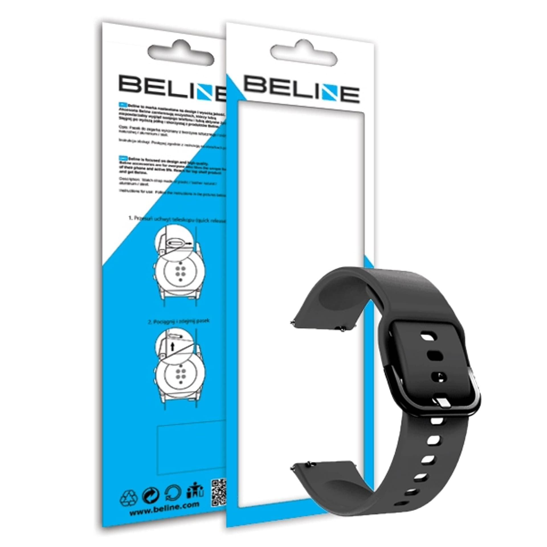 

Beline pasek Watch 20mm Classic czarny/black
