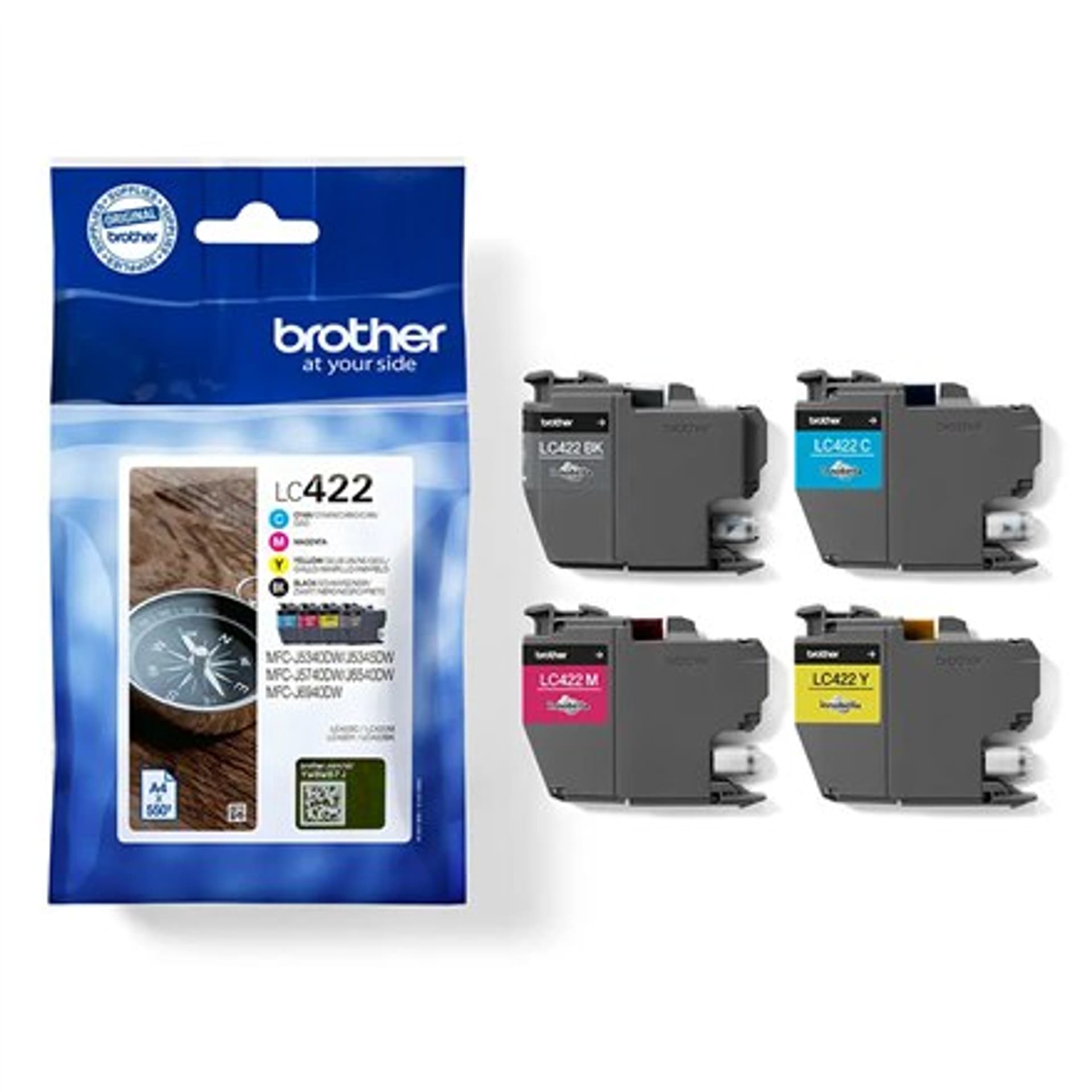 

Brother LC422VALDR Ink Cartridge, Black, Cyan, Magenta, Yellow