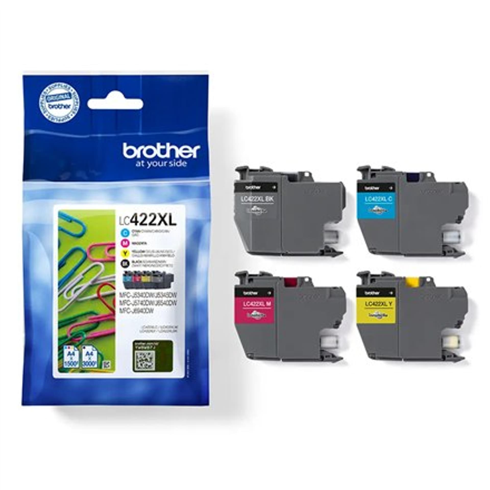 

Brother LC422XLVALDR Ink Cartridge, Black, Cyan, Magenta, Yellow