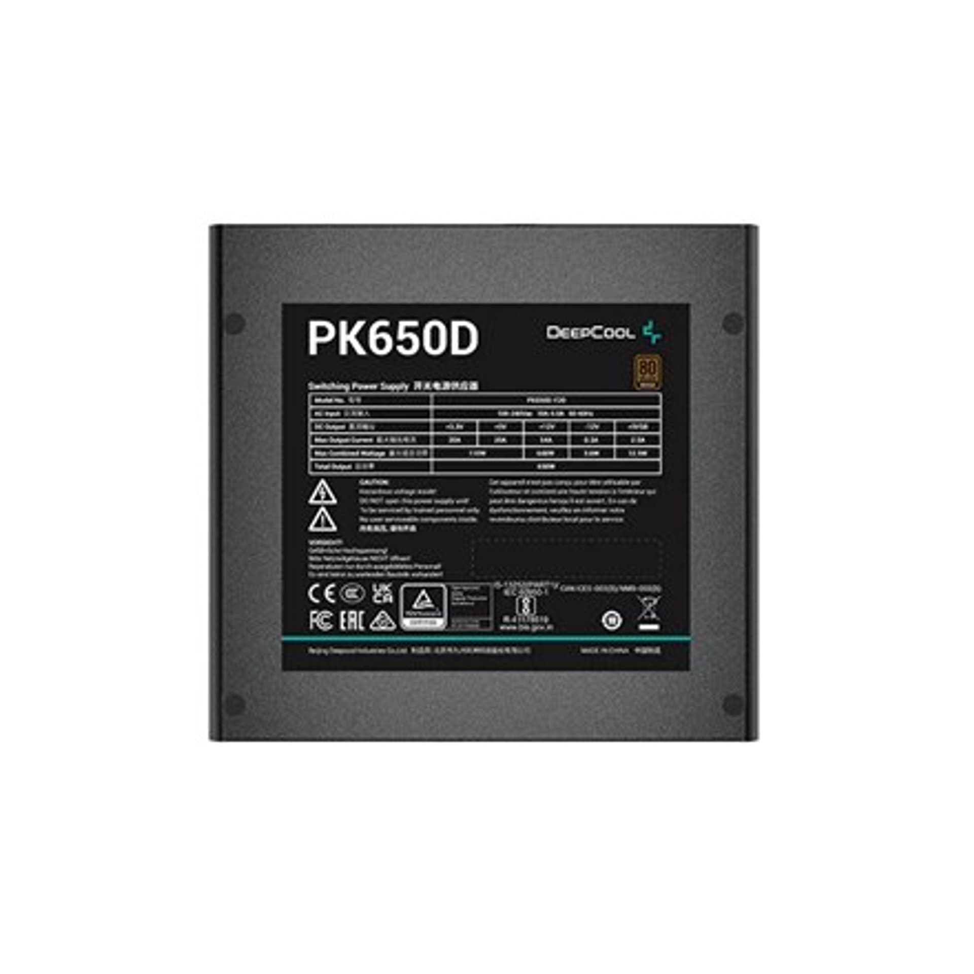 

Deepcool PK650D ATX12V V2.4, 650 W, 80 PLUS Bronze Certified