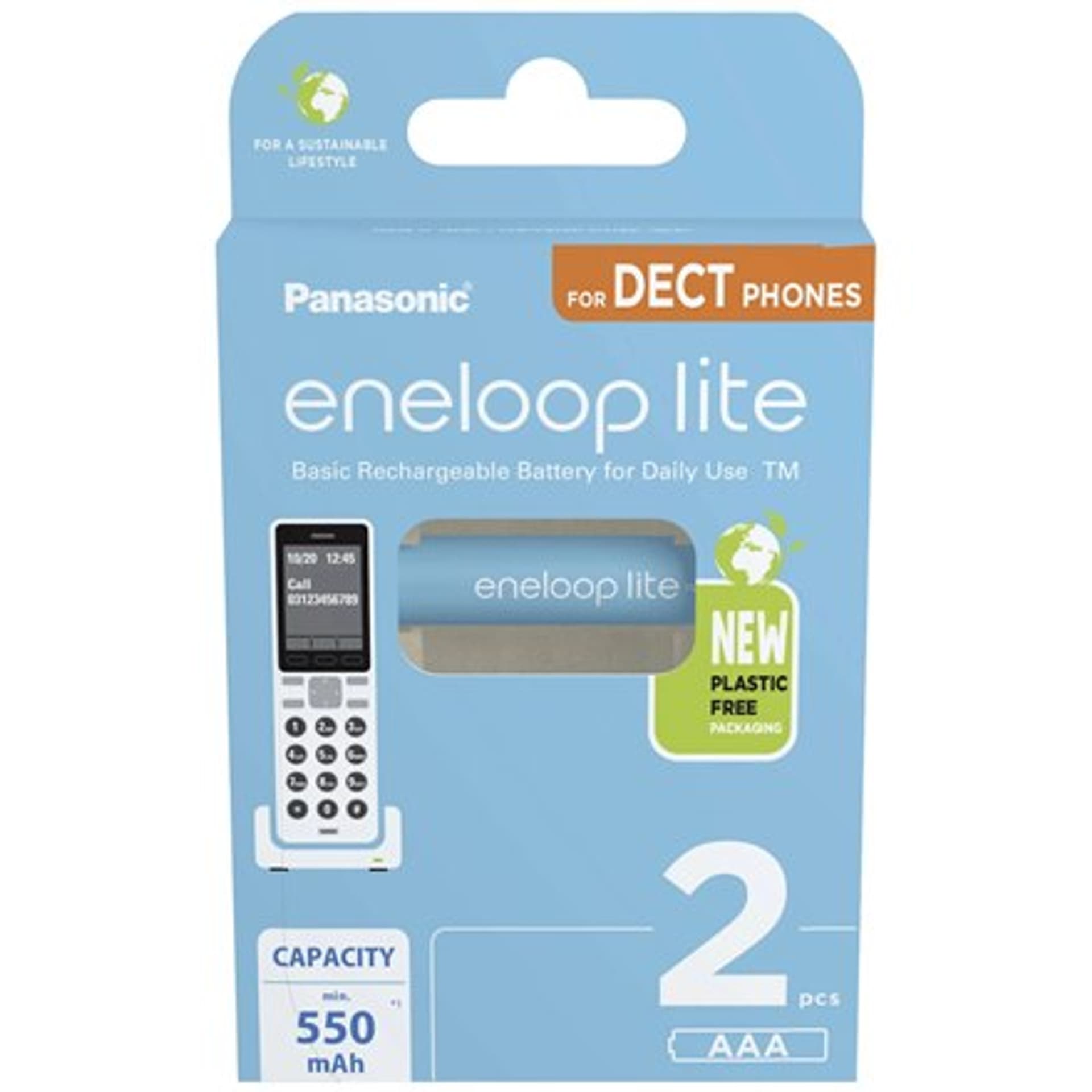 

Panasonic Baterie akumulatorowe ENELOOP Lite BK-4LCCE/2DE AAA, 550 mAh, 2 szt.