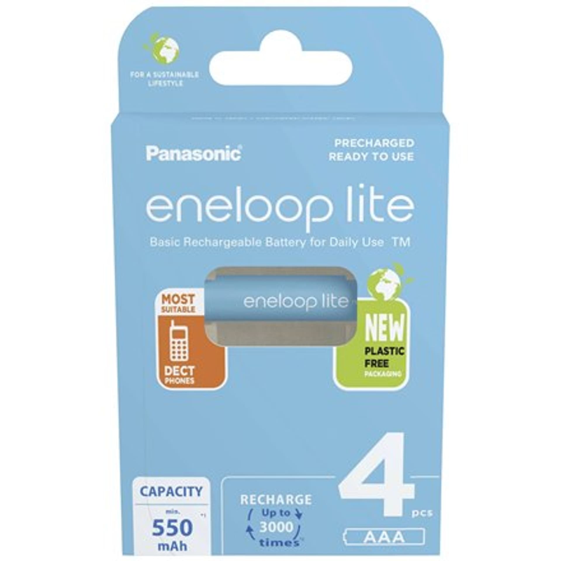 

Panasonic Baterie akumulatorowe ENELOOP Lite BK-4LCCE/4BE AAA, 550 mAh, 4 szt.