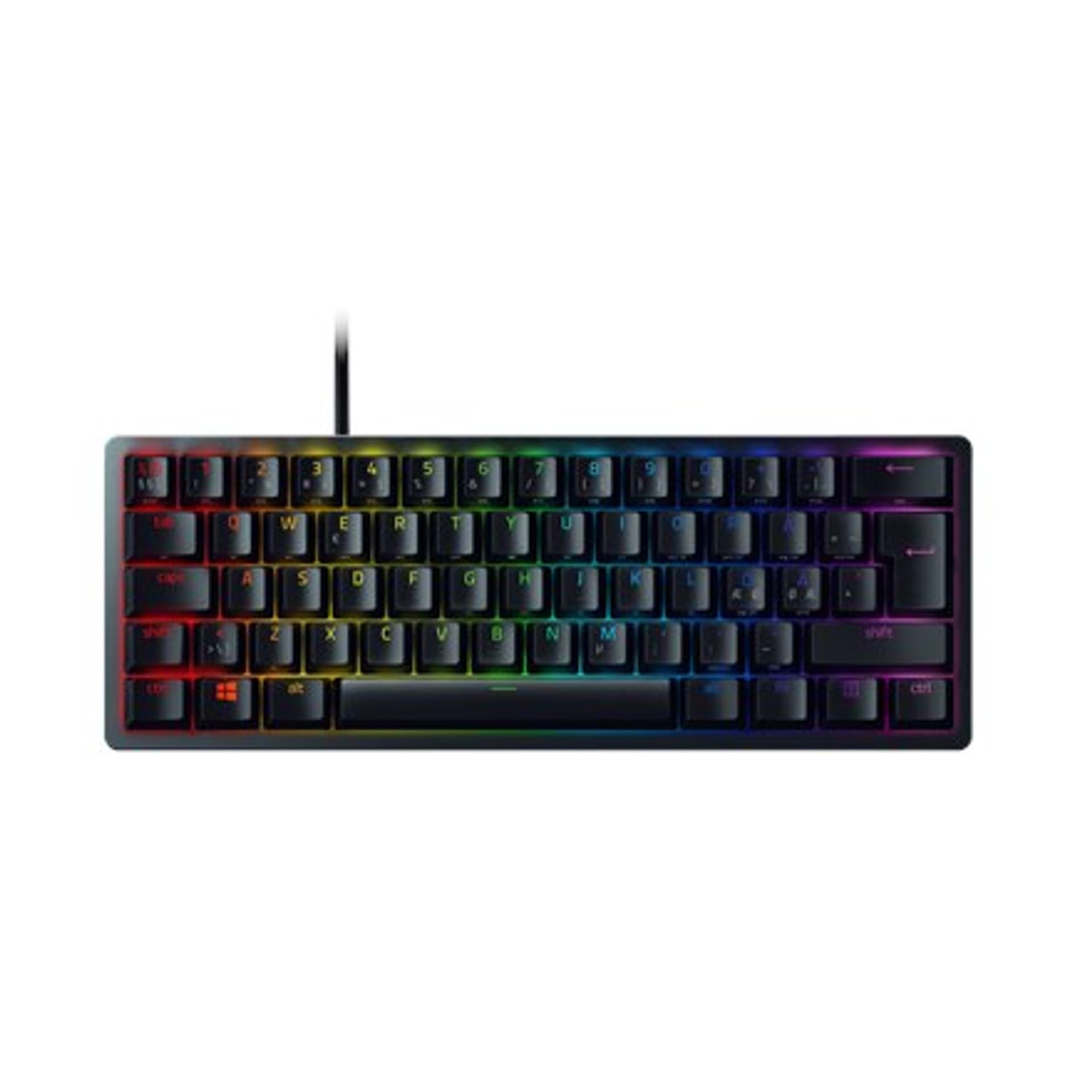 

Razer Optical Gaming Keyboard Huntsman Mini 60% RGB LED light, NORD, Wired, Black, Analog Switch