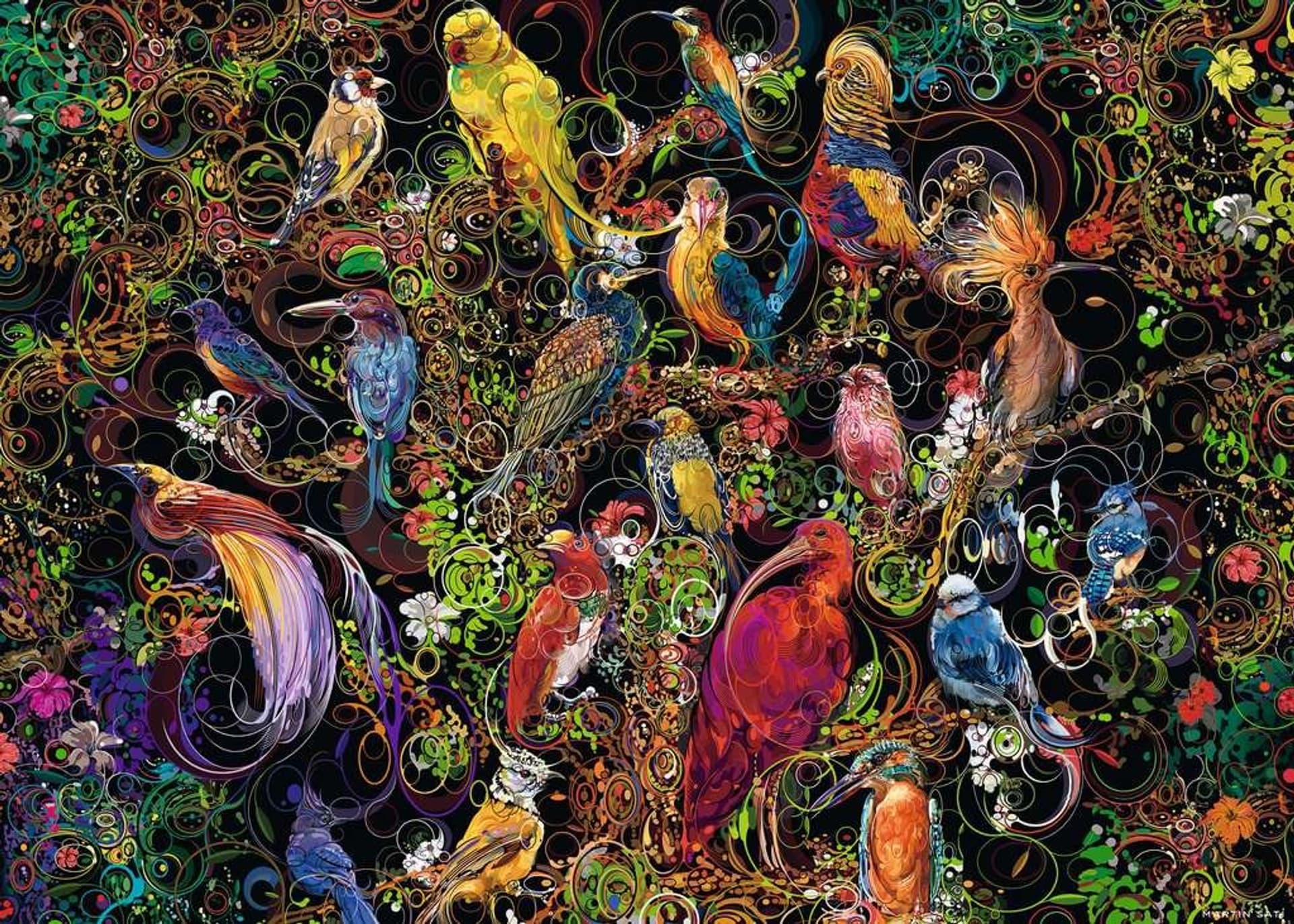 

Puzzle 2D 1000 elementów Sztuka ptaków