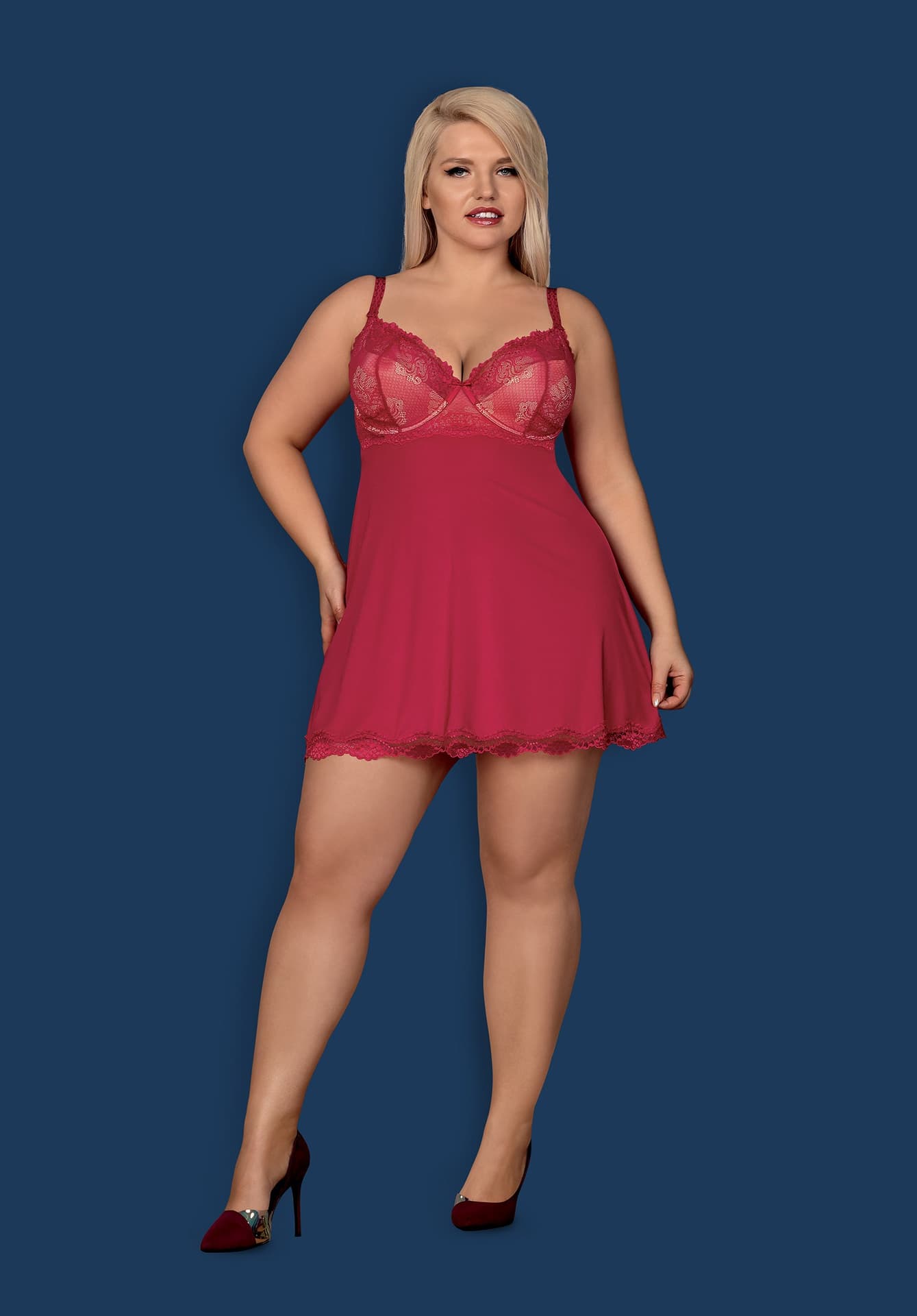 

KOMPLET BABYDOLL ROSALYNE SALE (kolor czerwony, rozmiar S/M)