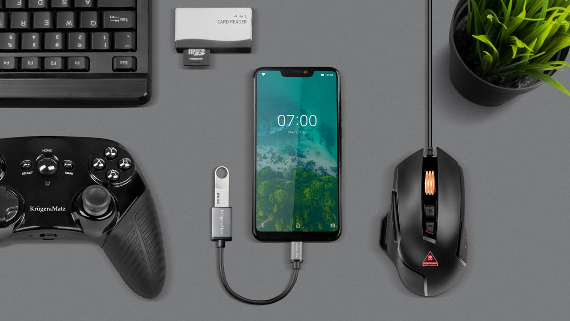 

Adapter gniazdo USB 3.0 A - wtyk USB typu C OTG Kruger&Matz Basic