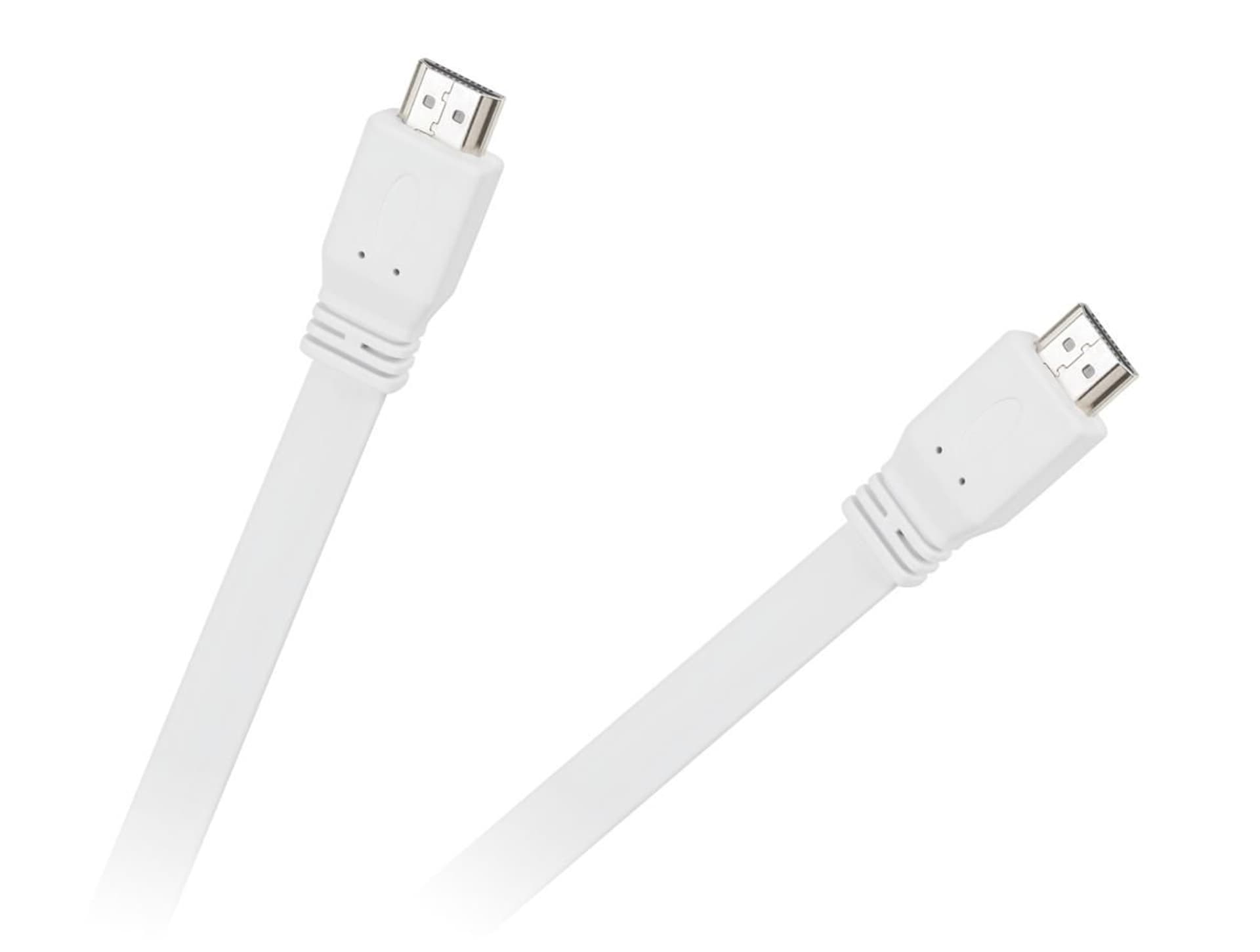 

Kabel HDMI-HDMI płaski biały 2.0V 1.8M