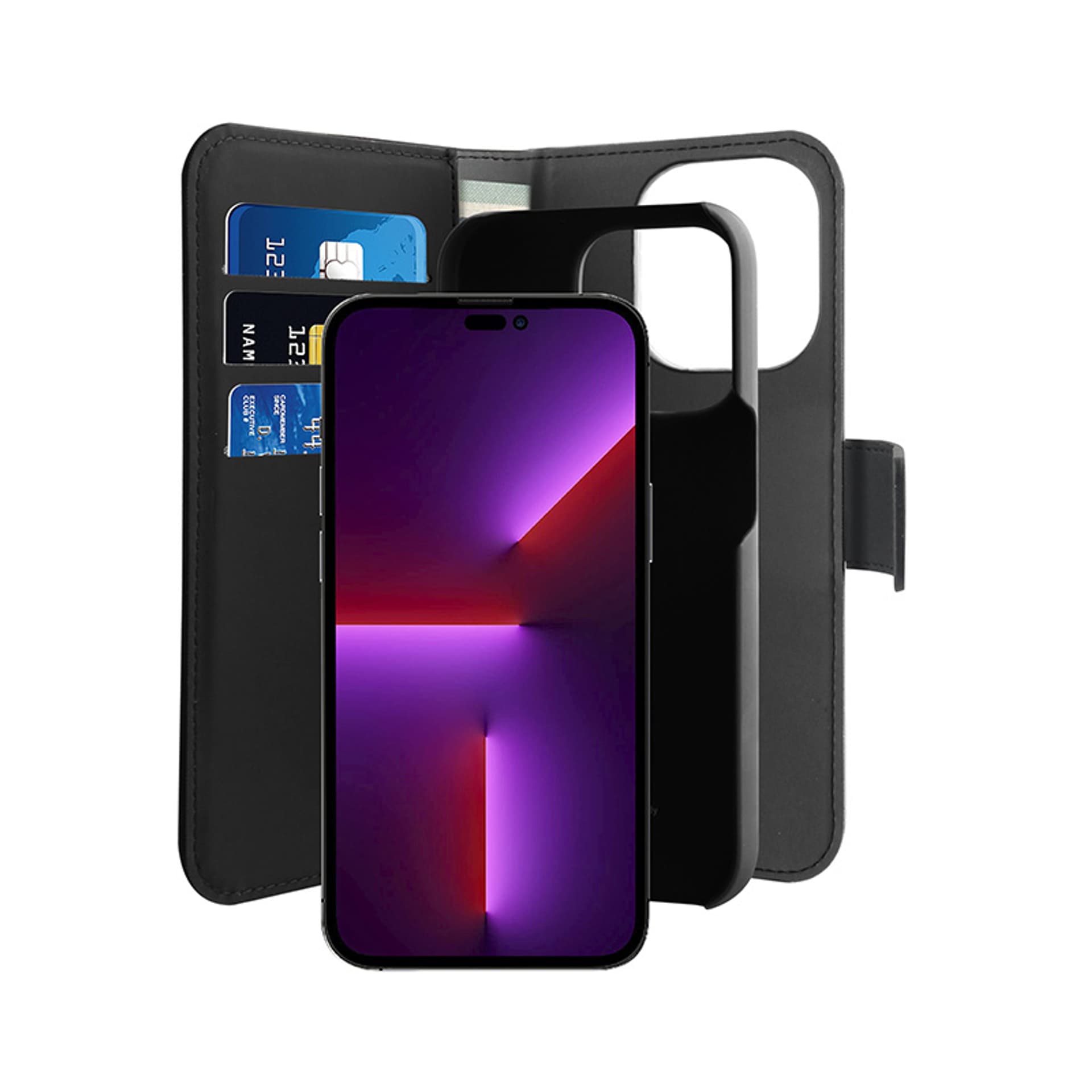 

Puro Wallet Detachable iPhone 14 Pro Max 6,7" 2w1 czarne/black IPC14P67BOOKC3BLK