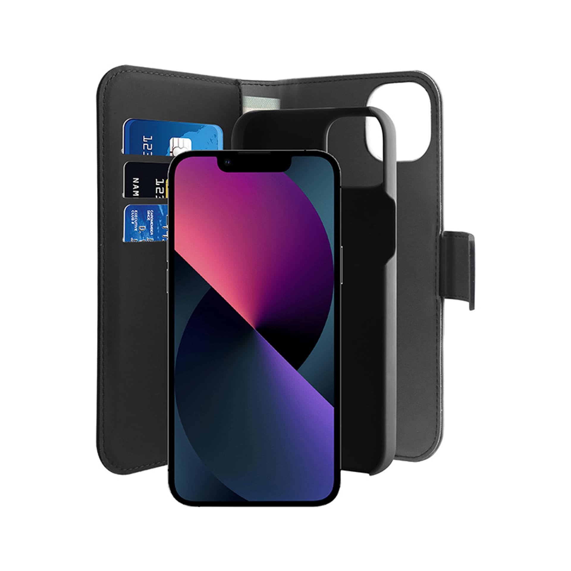 

PURO Wallet Detachable - Etui 2w1 iPhone 14 / 13 (czarny)