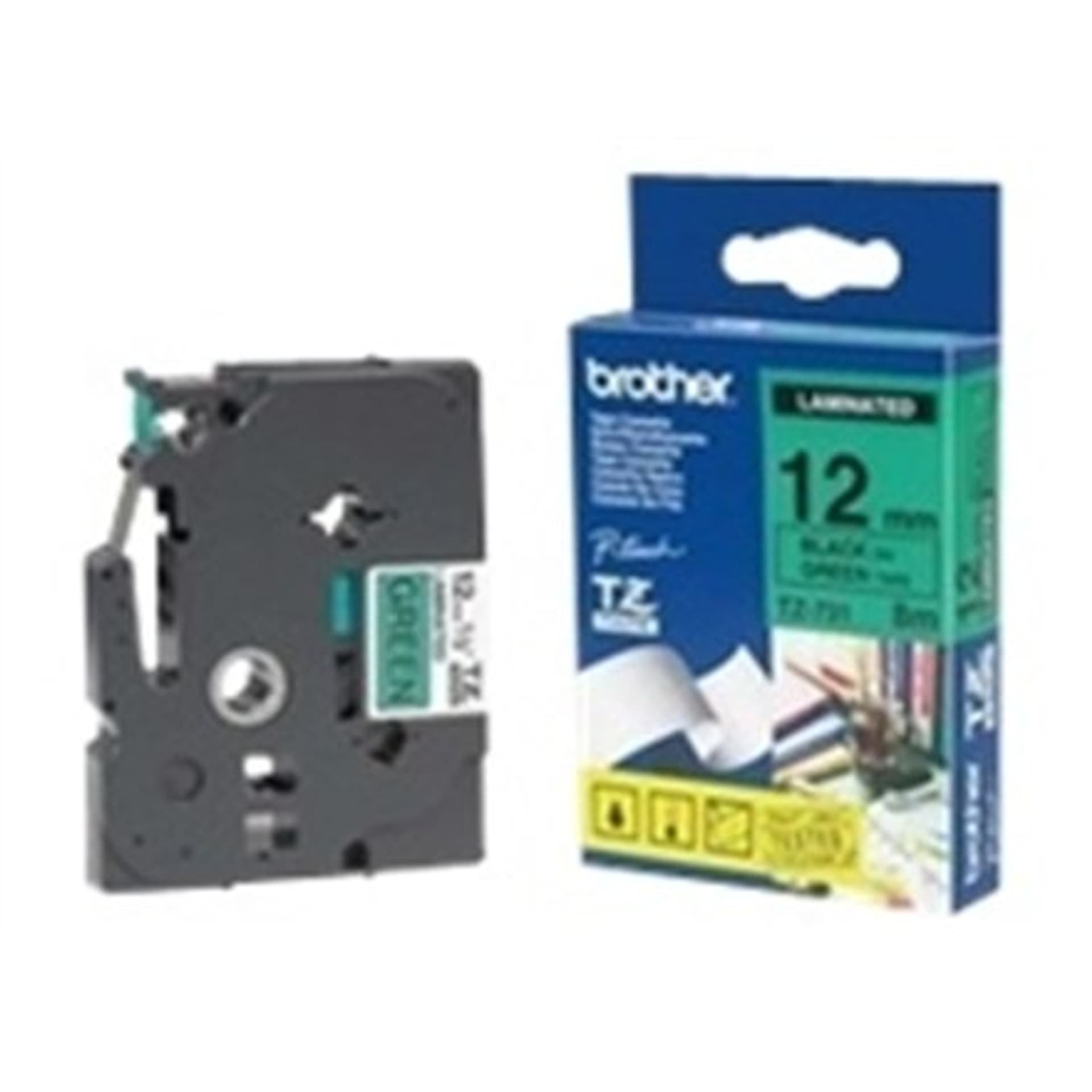 

Brother TZe-731 Laminated Tape Black on Green, TZe, 8 m, 1.2 cm
