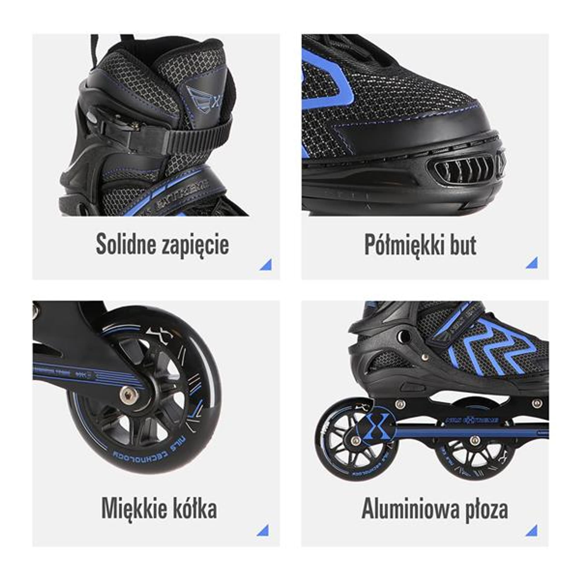 

NA19318 CZARNO-NIEBIESKI ROZM. L (39-42) ŁYŻWOROLKI NILS EXTREME, 39-42) łyżworolki nils extrem