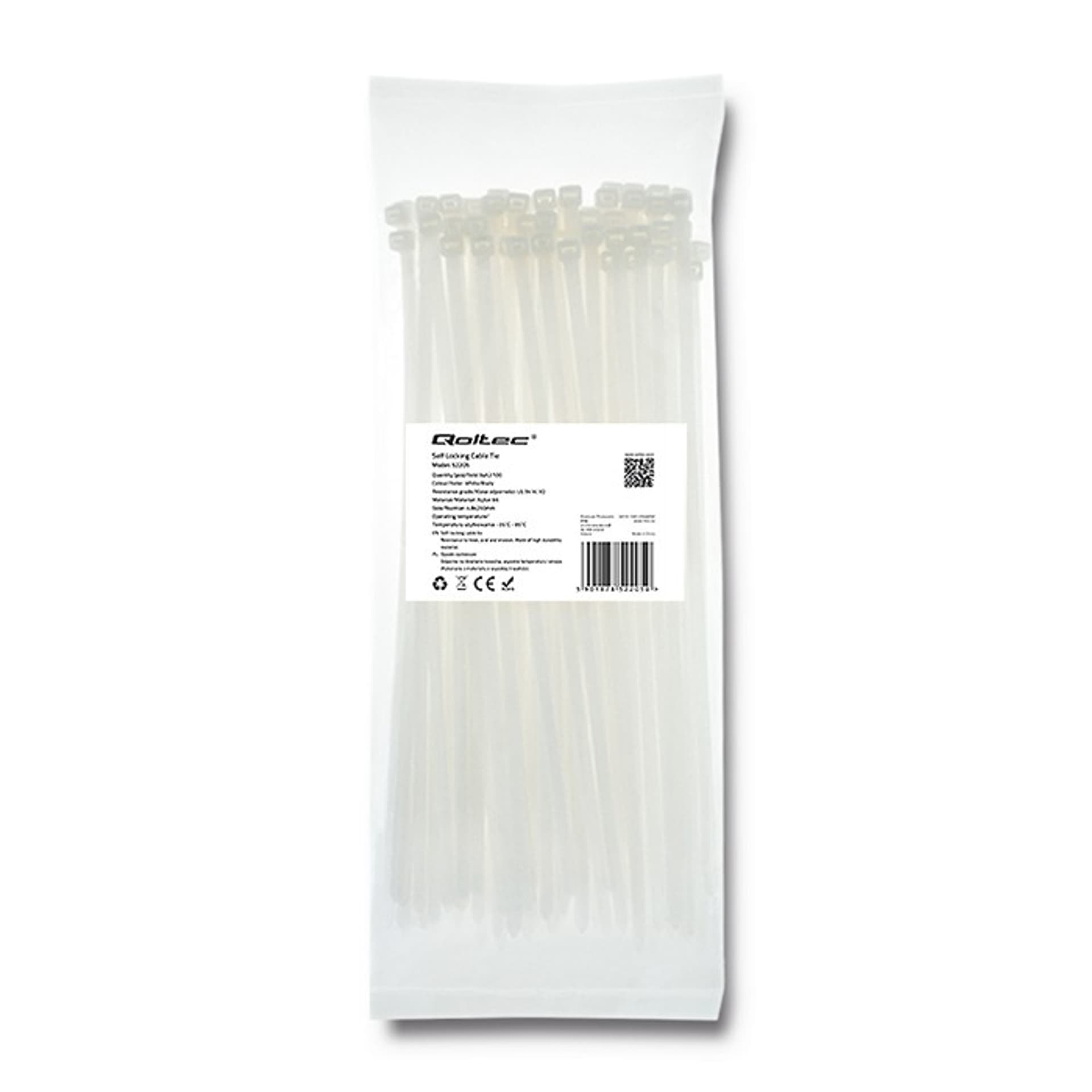 

Opaski zaciskowe 4.8x250mm, nylon UV, 100szt., białe