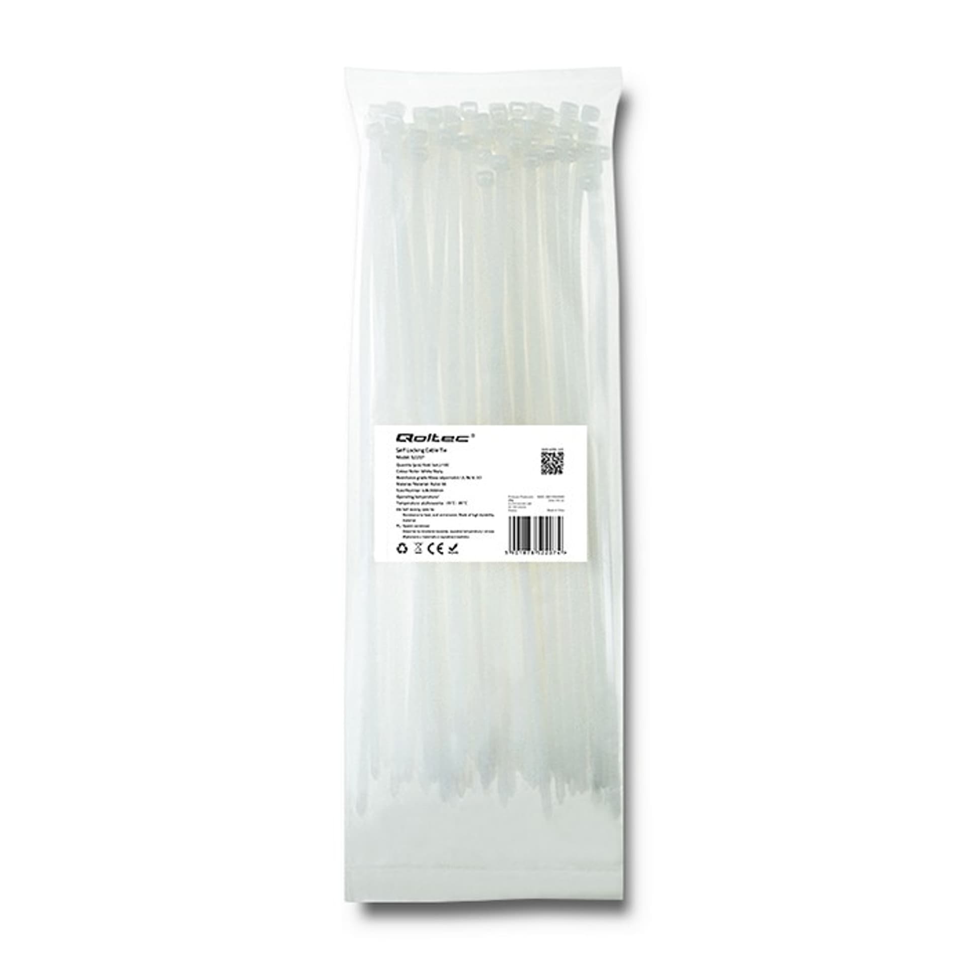 

Opaski zaciskowe 4.8x300mm, nylon UV, 100szt., białe