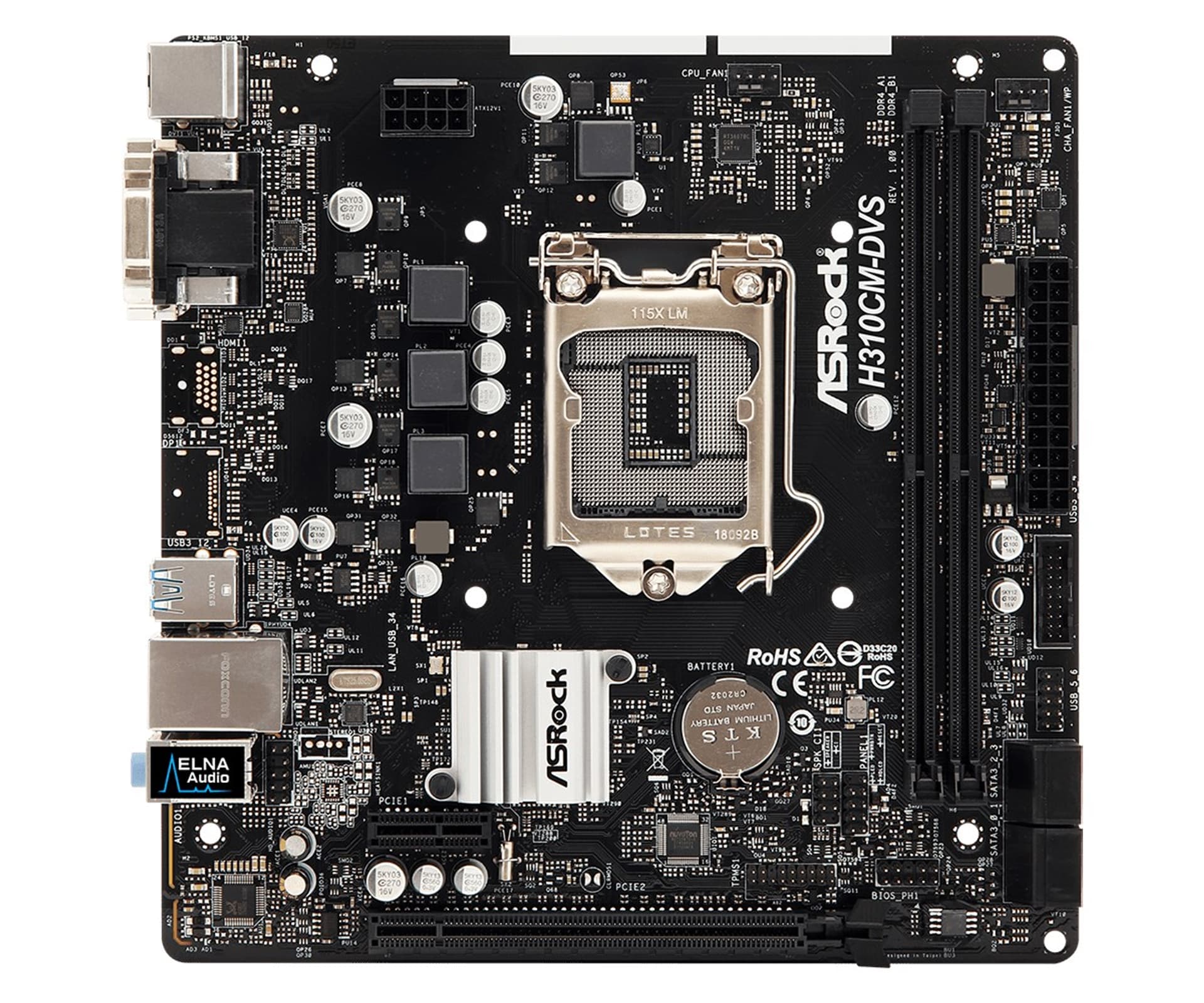 

Płyta główna Asrock H310CM-DVS (LGA 1151; 2x DDR4 DIMM; Micro ATX)