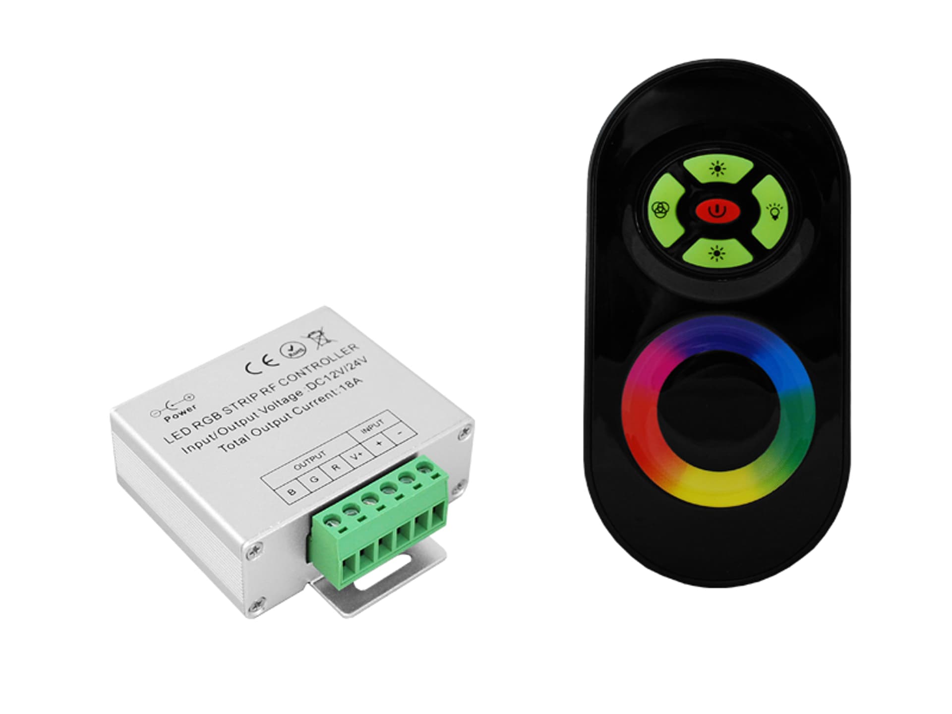 

1 szt. Sterownik RGB TRF80B 144W radiowy, pilot dotykowy, czarny.