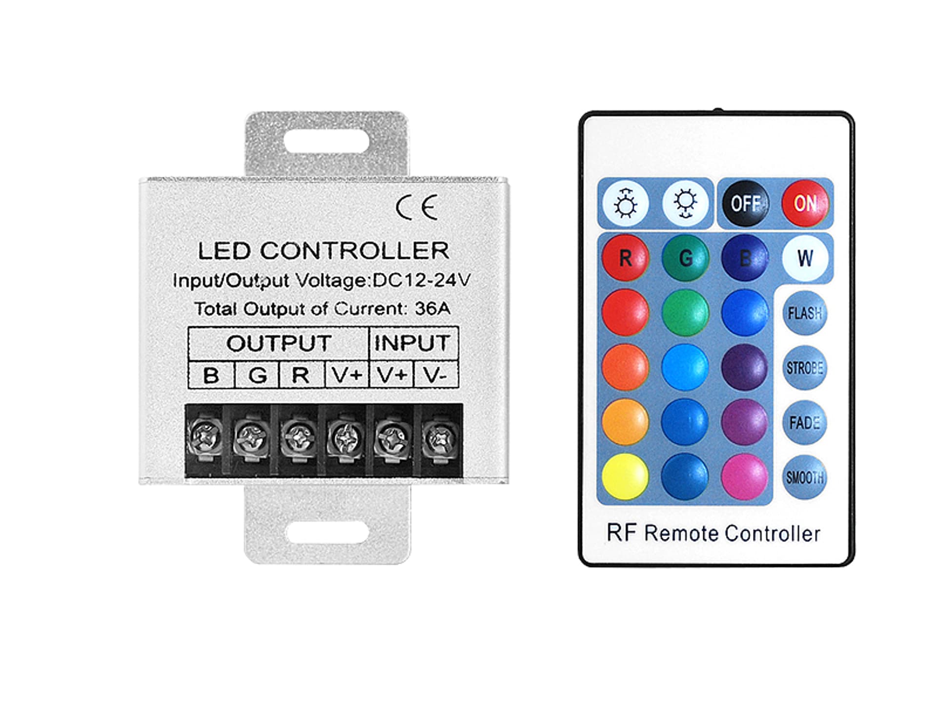 

1 szt. Sterownik LED + pilot 24 przyciski.