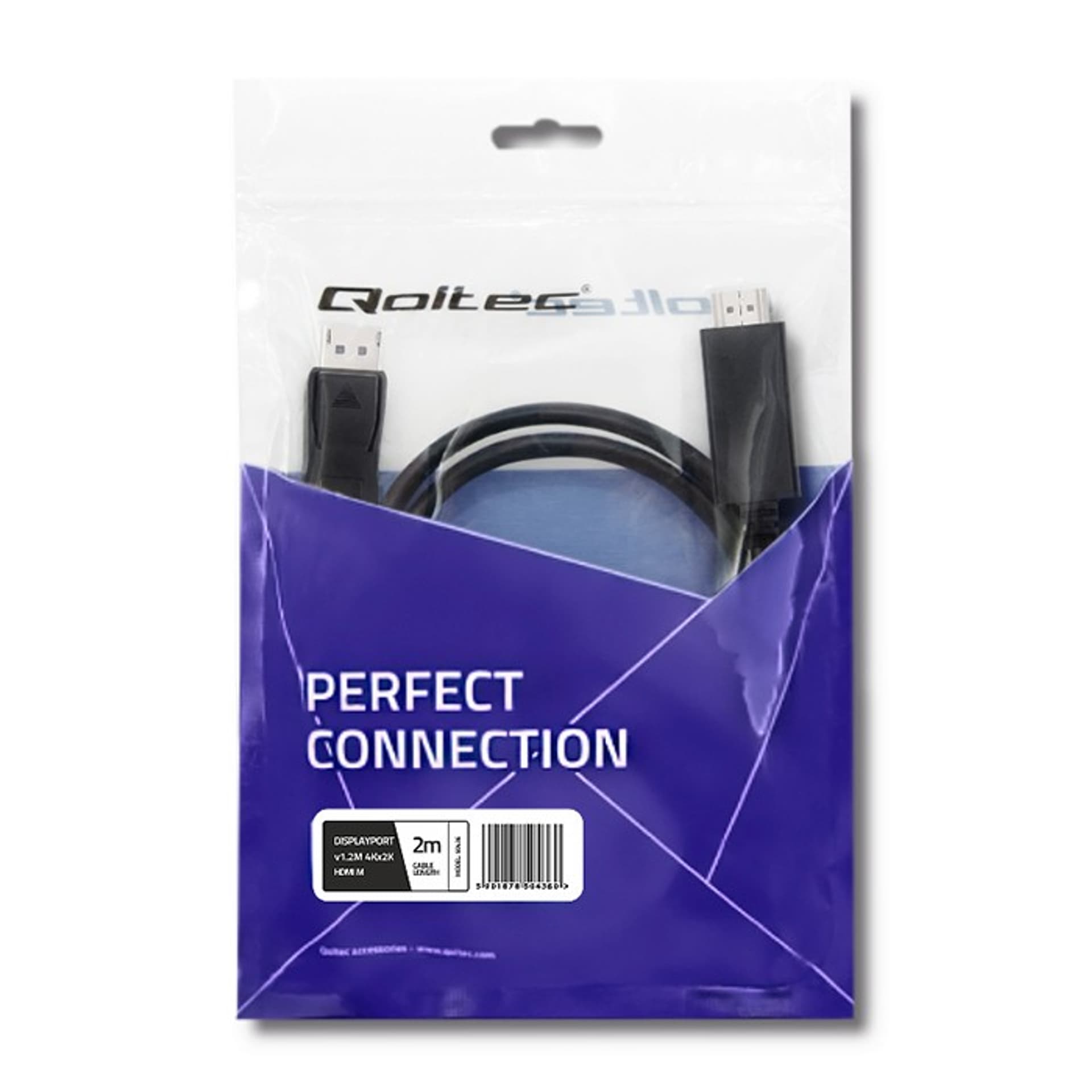 

Qoltec DisplayPort v1.2 męski | HDMI męski | 5K | 2m (0NC)