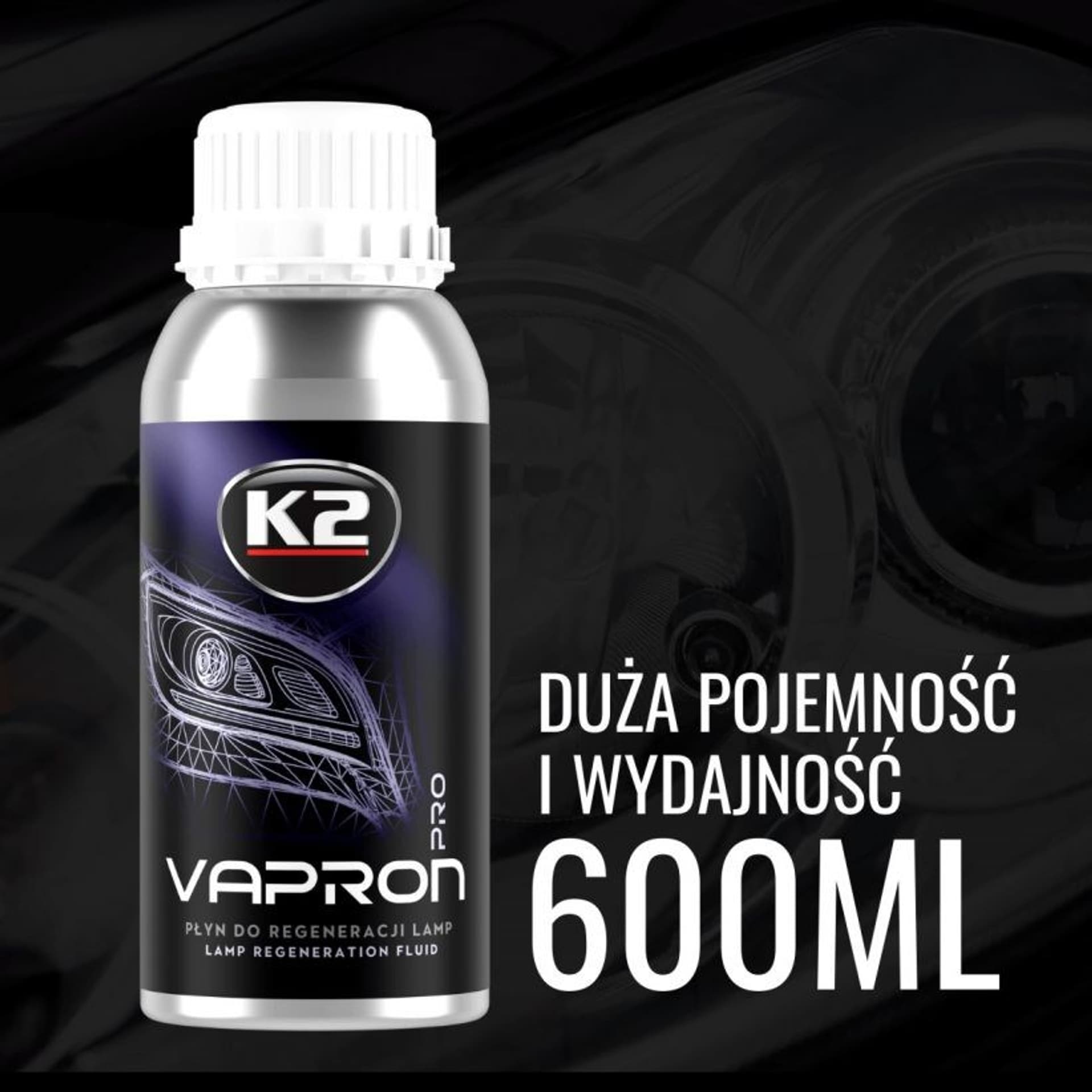

K2 Vapron 600ml - uzupełnienie płynu do regenaracji reflektorów czajniczek