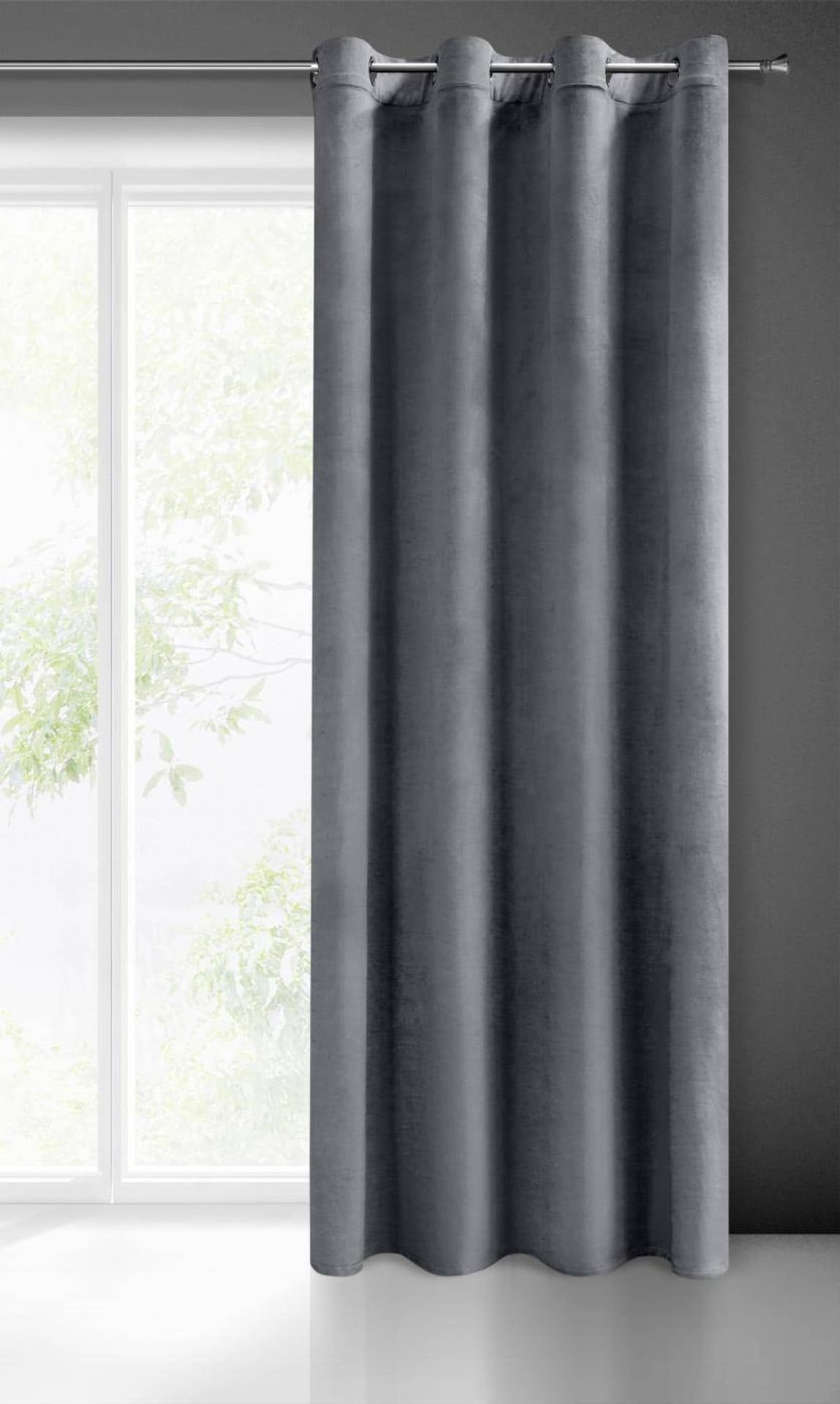 

Zasłona welur MELANIE grafitowa 140x250