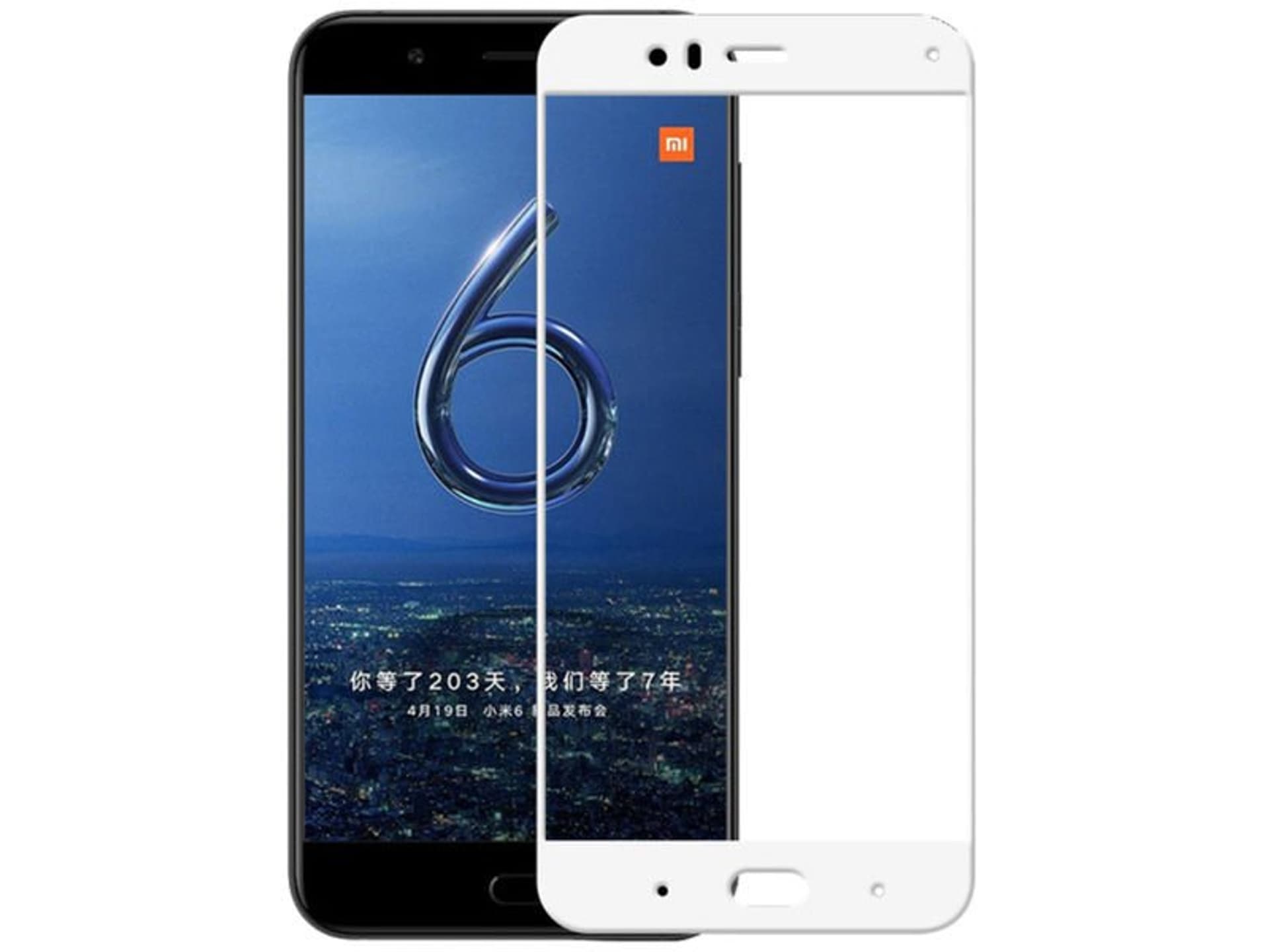 

Szkło hartowane na cały ekran Xiaomi Mi6 9H Białe