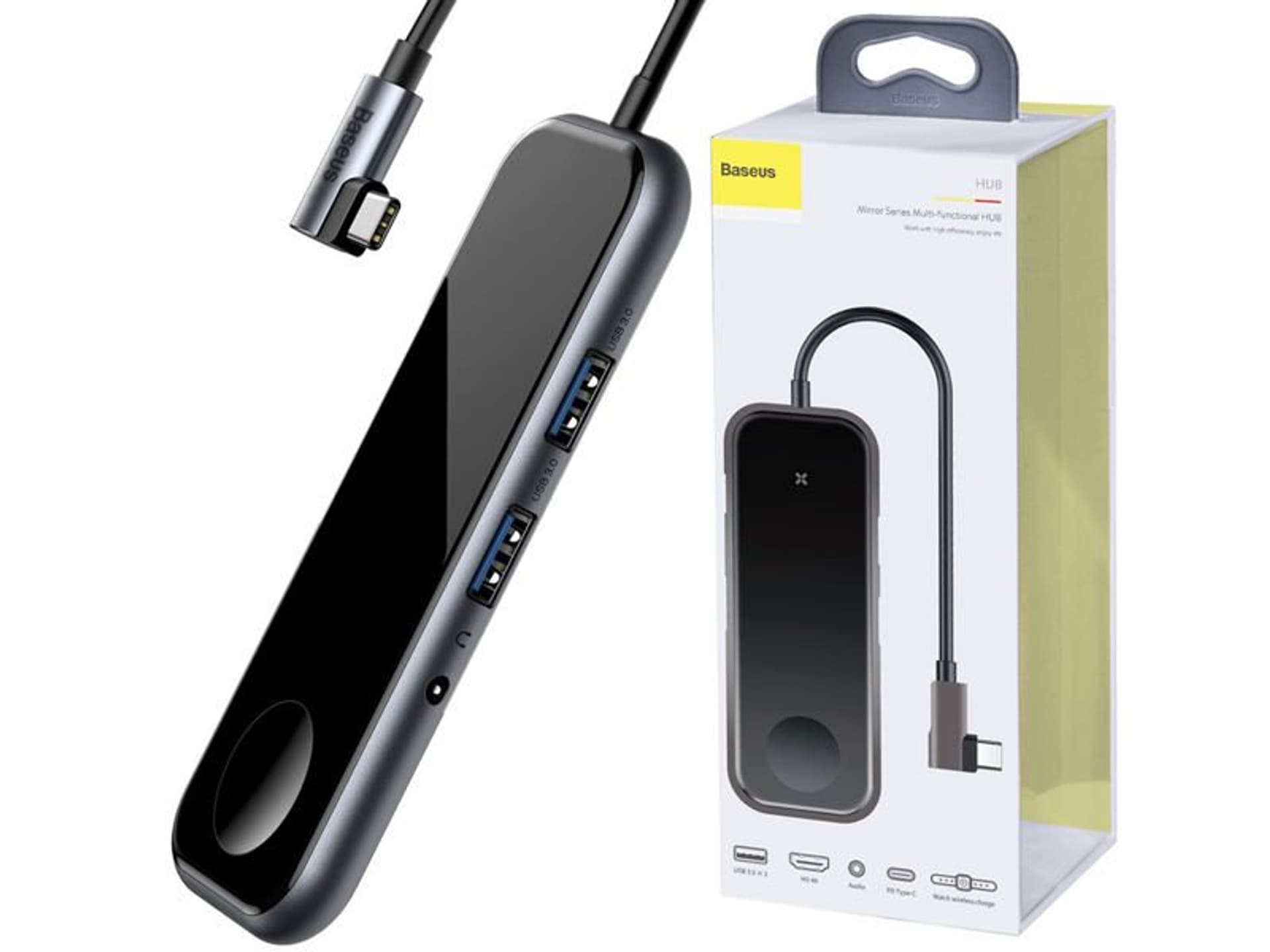 

Baseus adapter HUB USB-C na 2xUSB 3.0 HDMI 4K Jack 3,5 Qi do Apple Watch