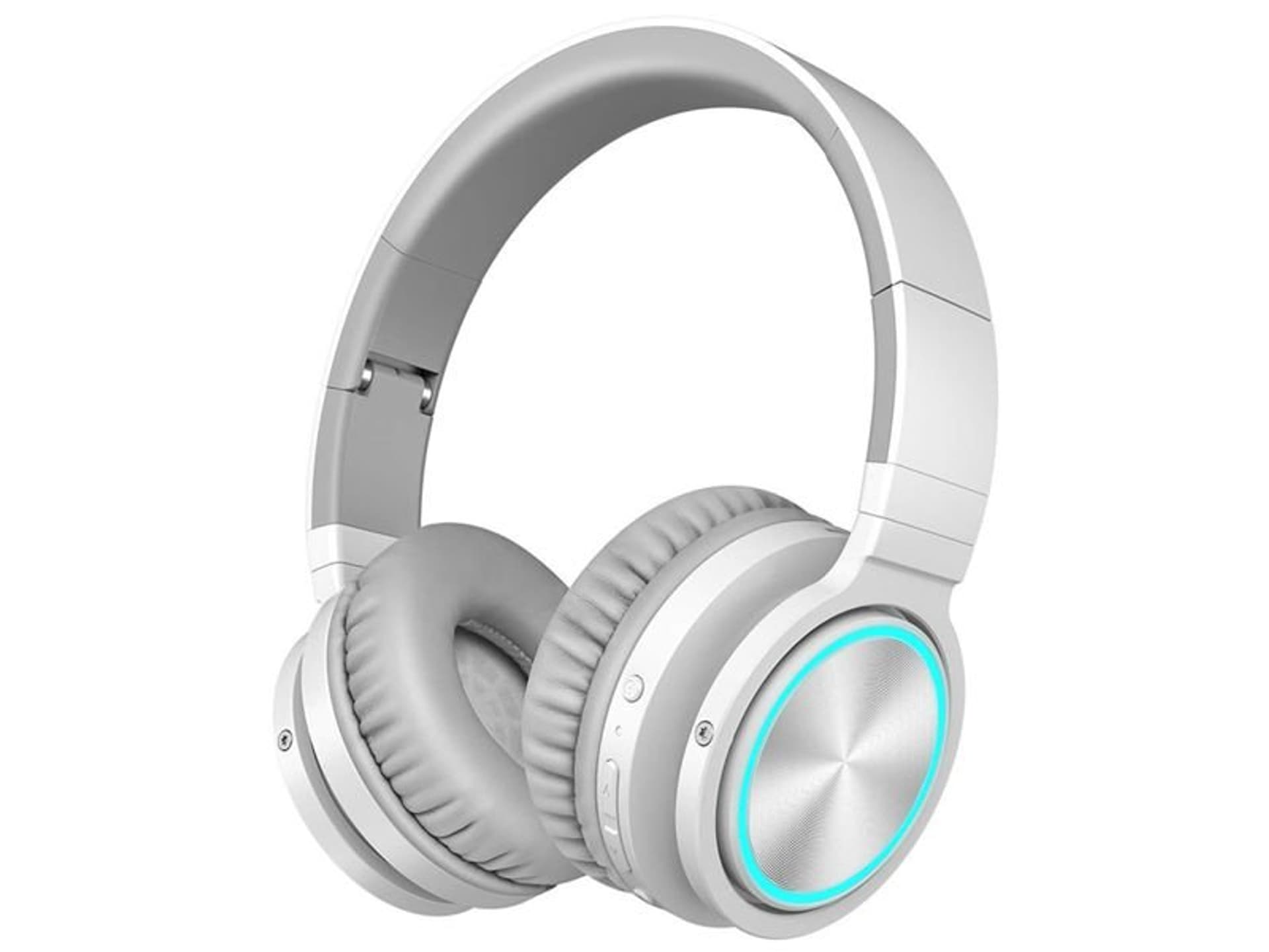 

Słuchawki bezprzewodowe nauszne Picun B12 LED SD Bluetooth 5.0 biało-szare