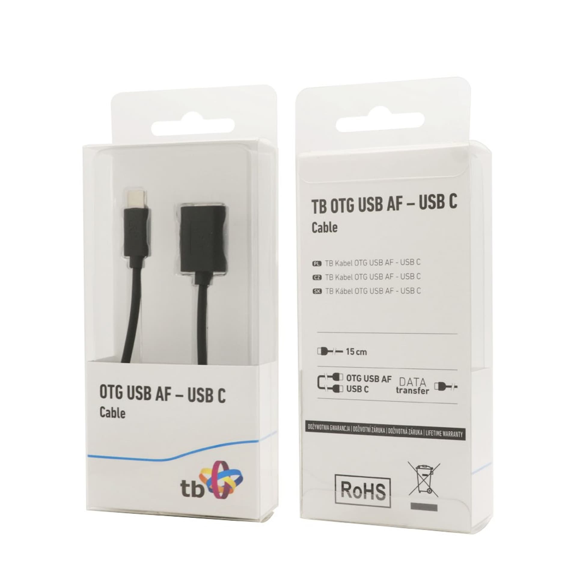 

Kabel OTG USB AF - USB C 15cm czarny