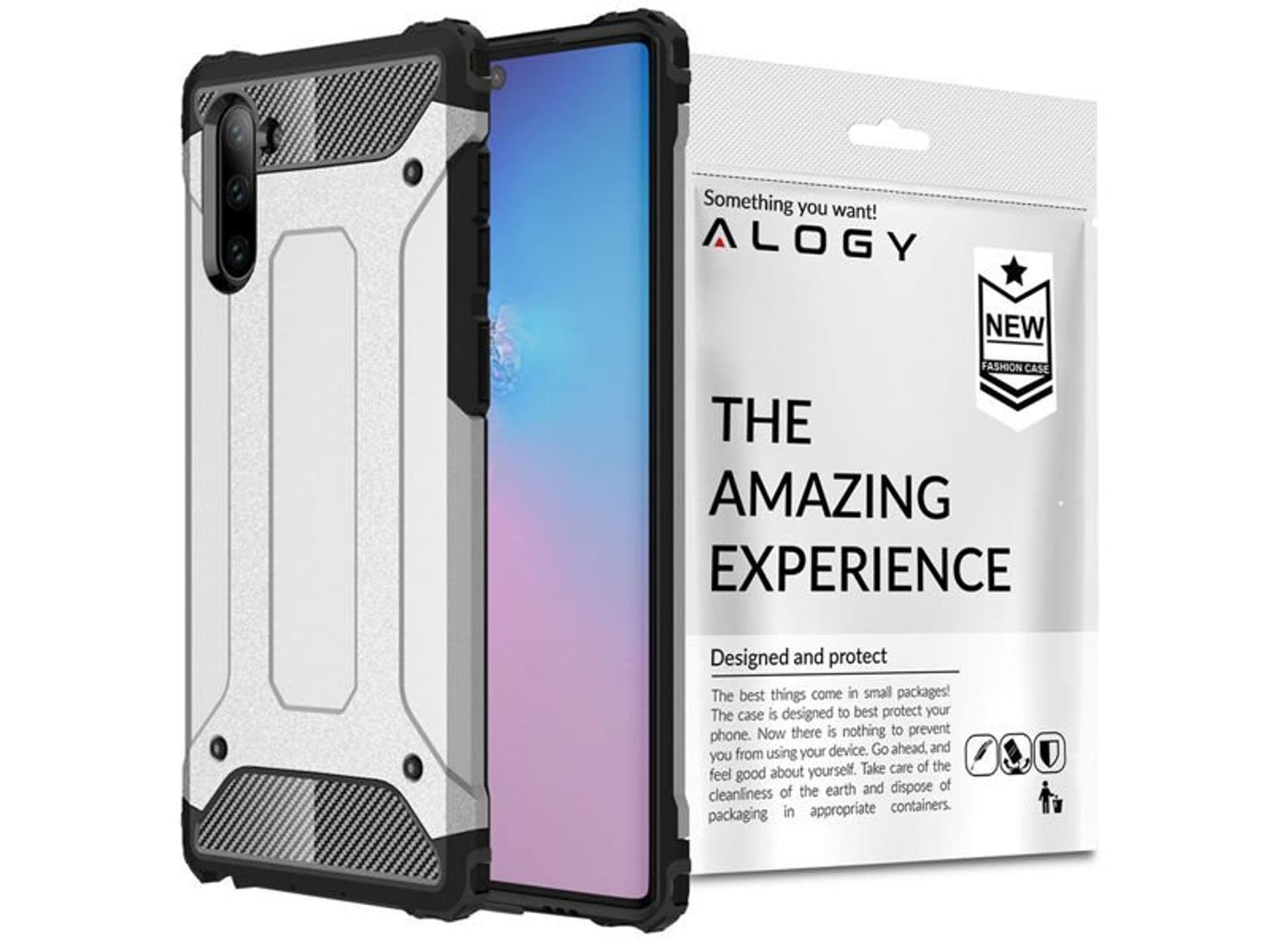 

Etui Alogy Hard Armor do Samsung Galaxy Note 10 srebrne