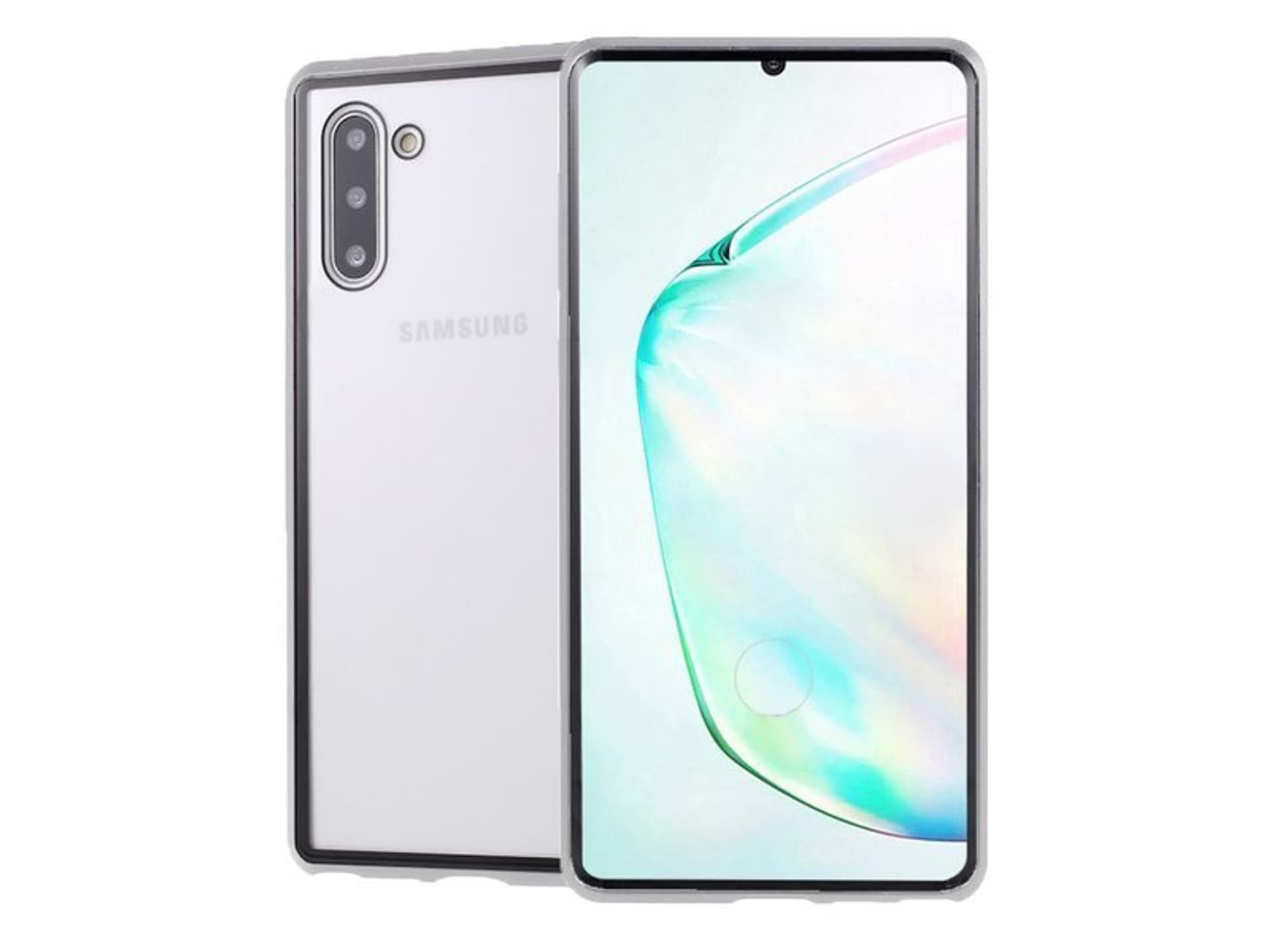 

Etui magnetyczne szklane Dr.Fit dwustronne do Galaxy Note 10 Srebrne