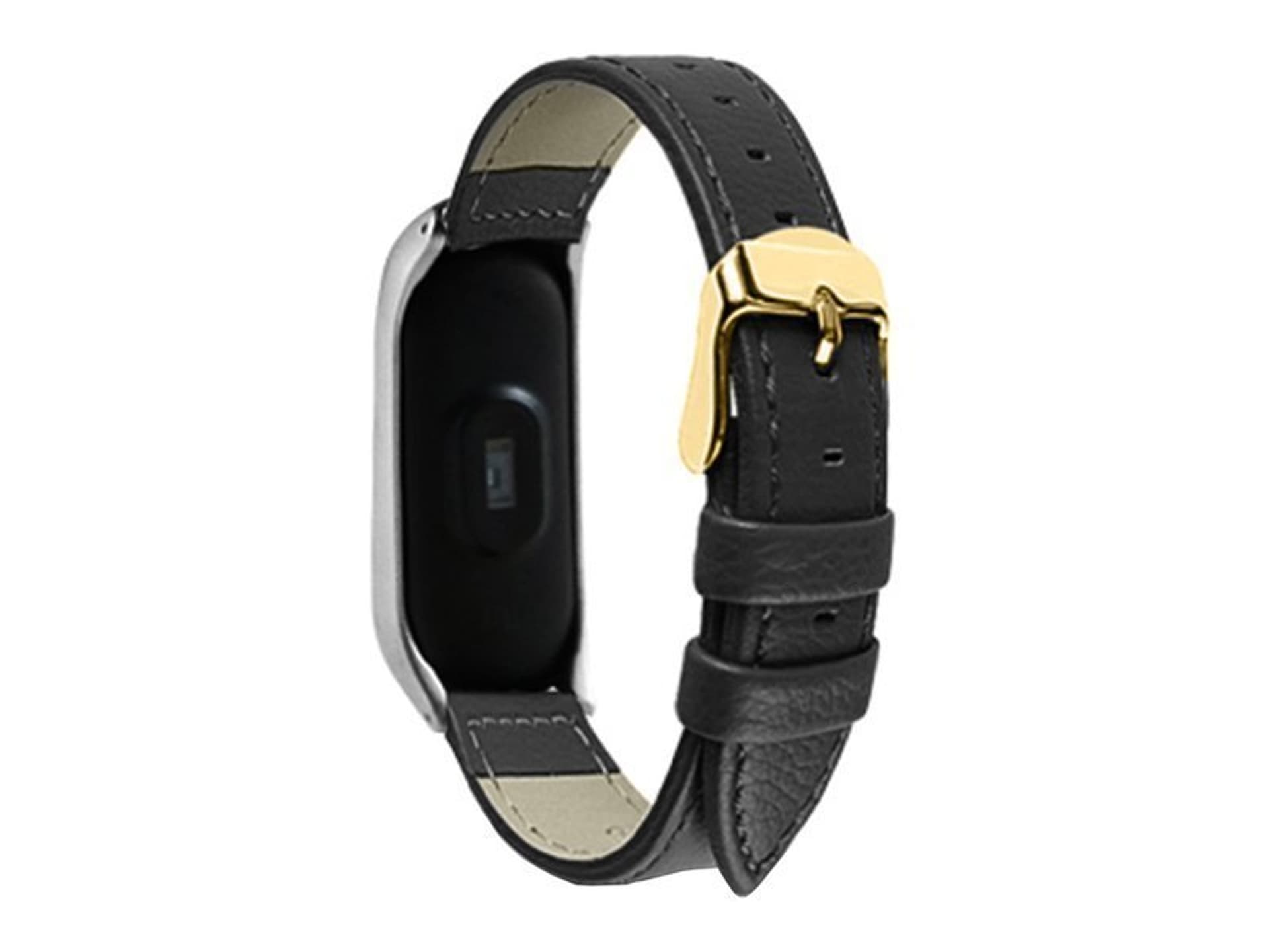 

Pasek Alogy skóra leather band do Xiaomi Mi Band 3/4 Czarny