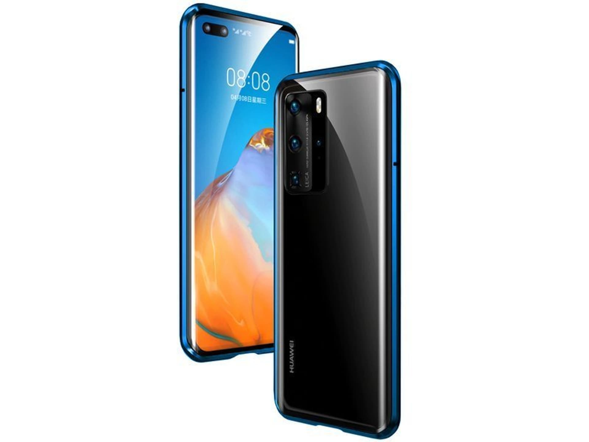 

Etui magnetyczne szklane Dr.Fit dwustronne do Huawei P40 Pro Niebieskie
