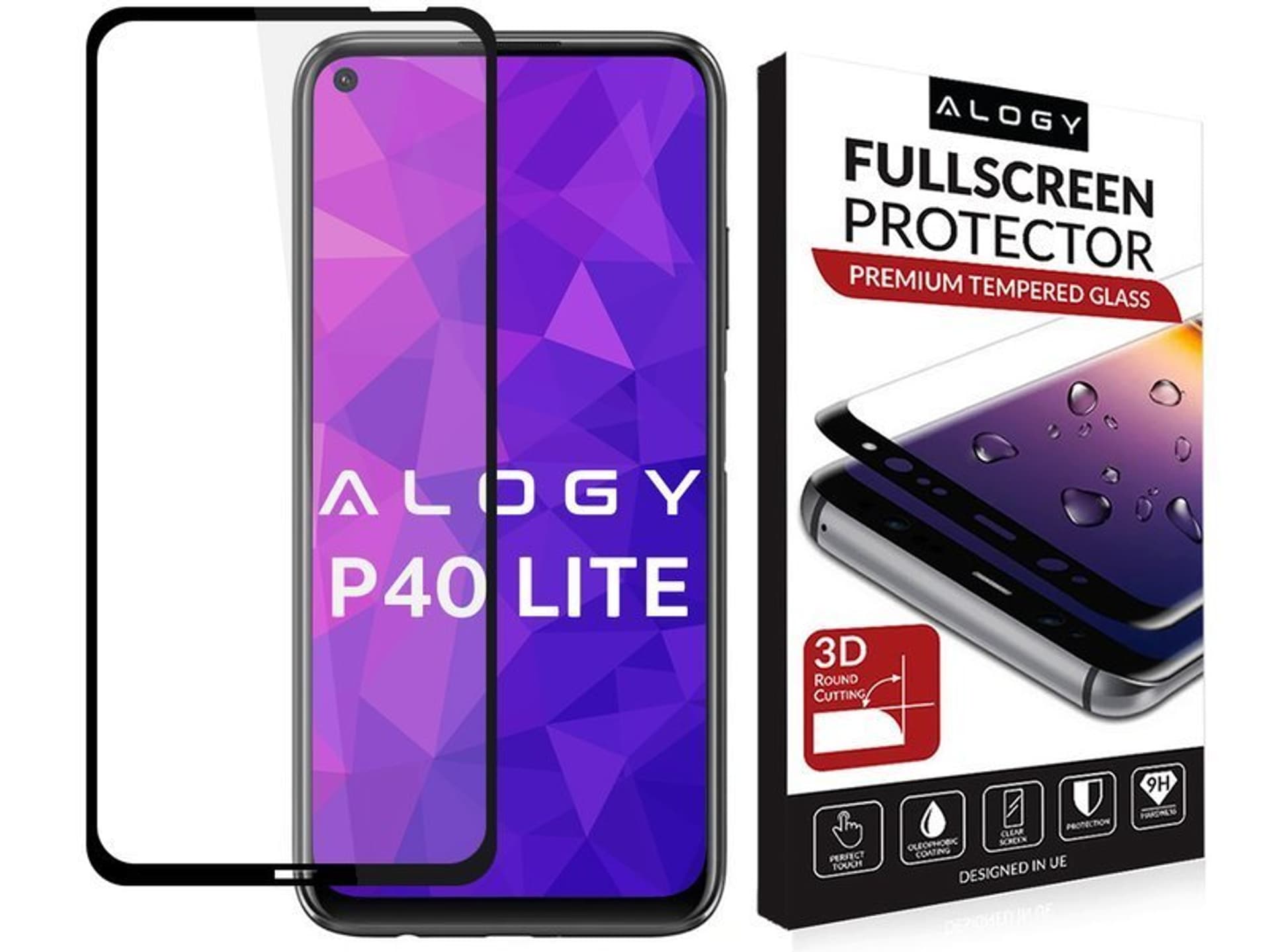 

Szkło ochronne Alogy Full Glue do Huawei P40 Lite Czarne
