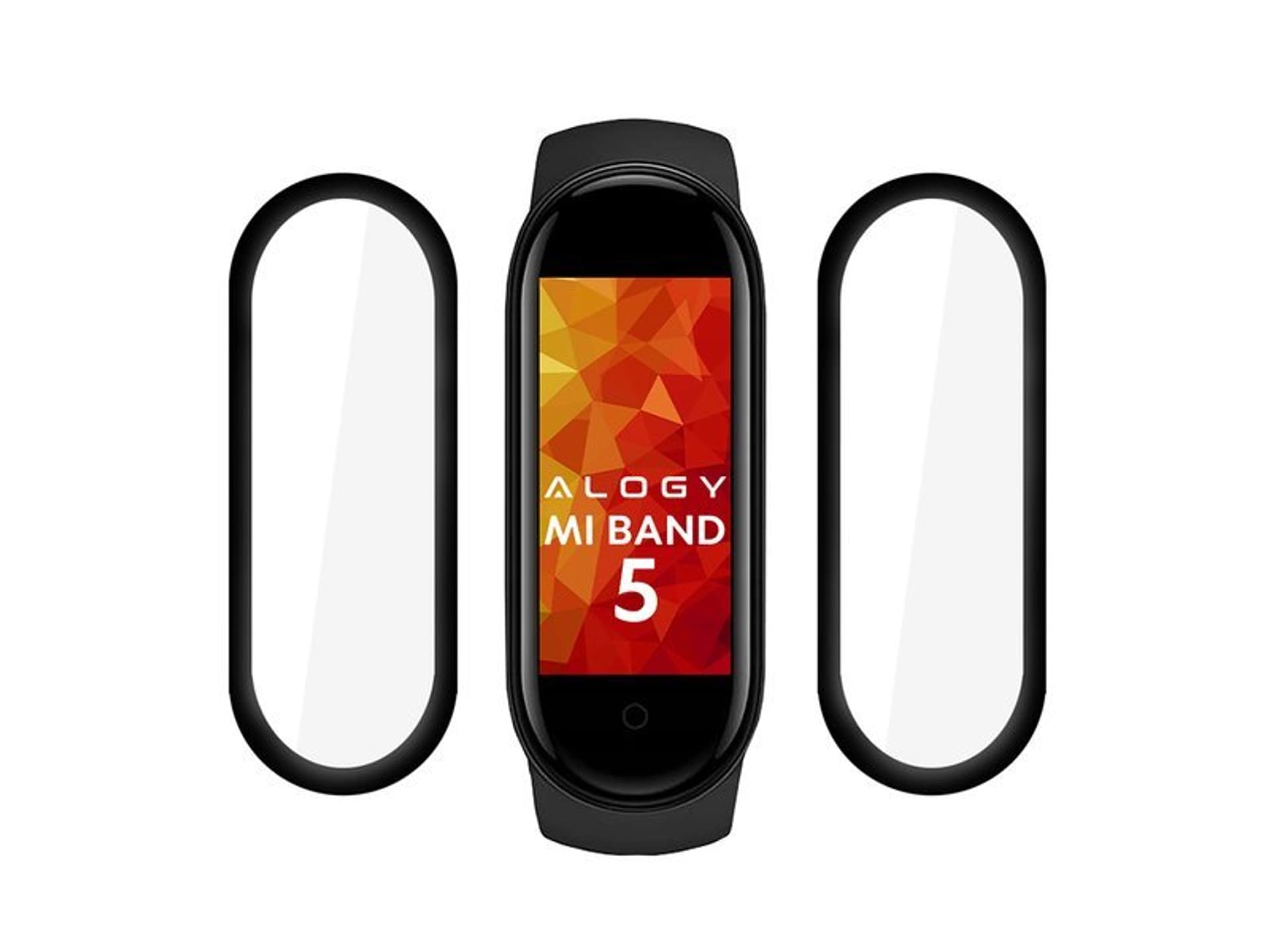 

2x Elastyczne Szkło 3D Alogy do Xiaomi Mi Band 5 Black