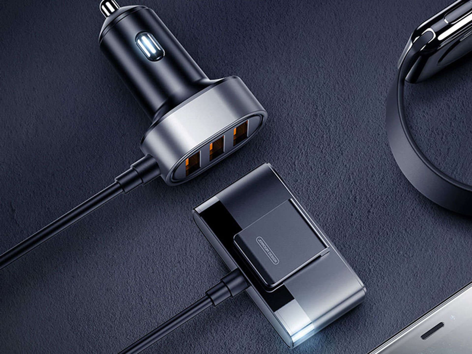 

Ładowarka samochodowa JOYROOM rozdzielacz 5x USB 1.5m 6.2A