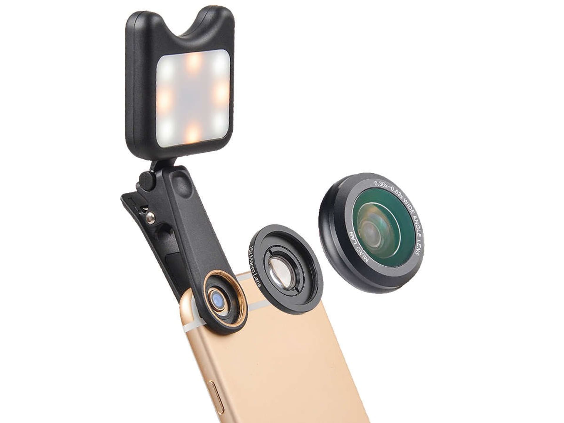 

Apexel APL-3663FL Obiektyw 0.36X Wide Angle 15X Makro +Lampka LED black