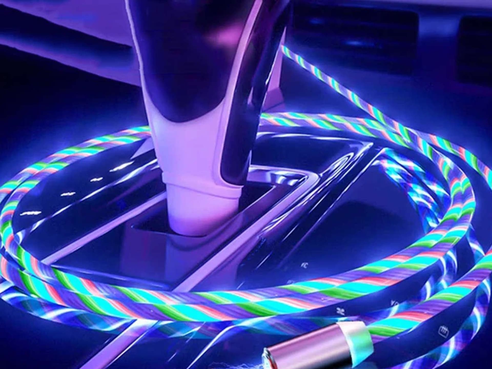 

Magnetyczny kabel świecący przewód LED Alogy USB-C Type C 2m Wielokolorowy
